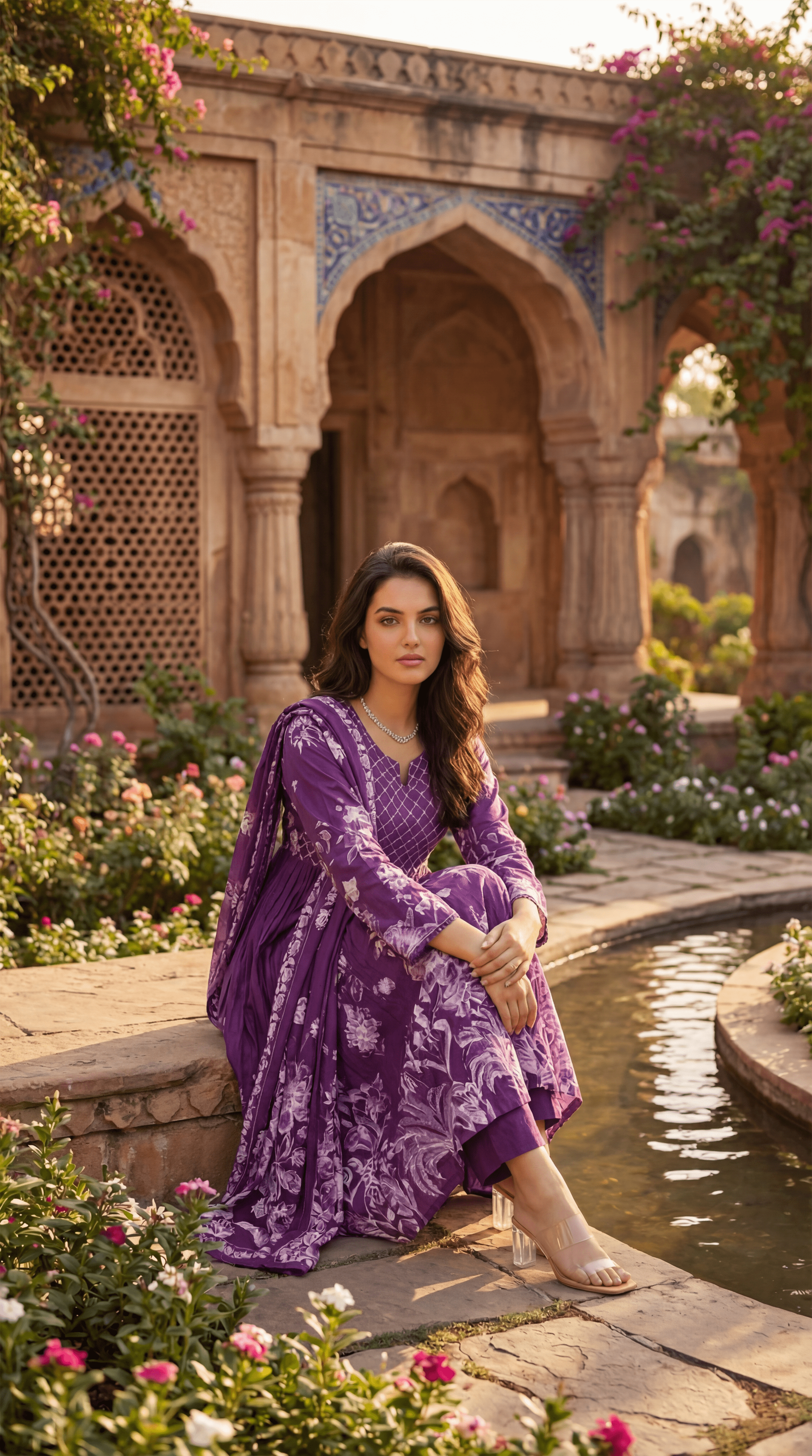 Royal Amethyst Embroidered Suit Set