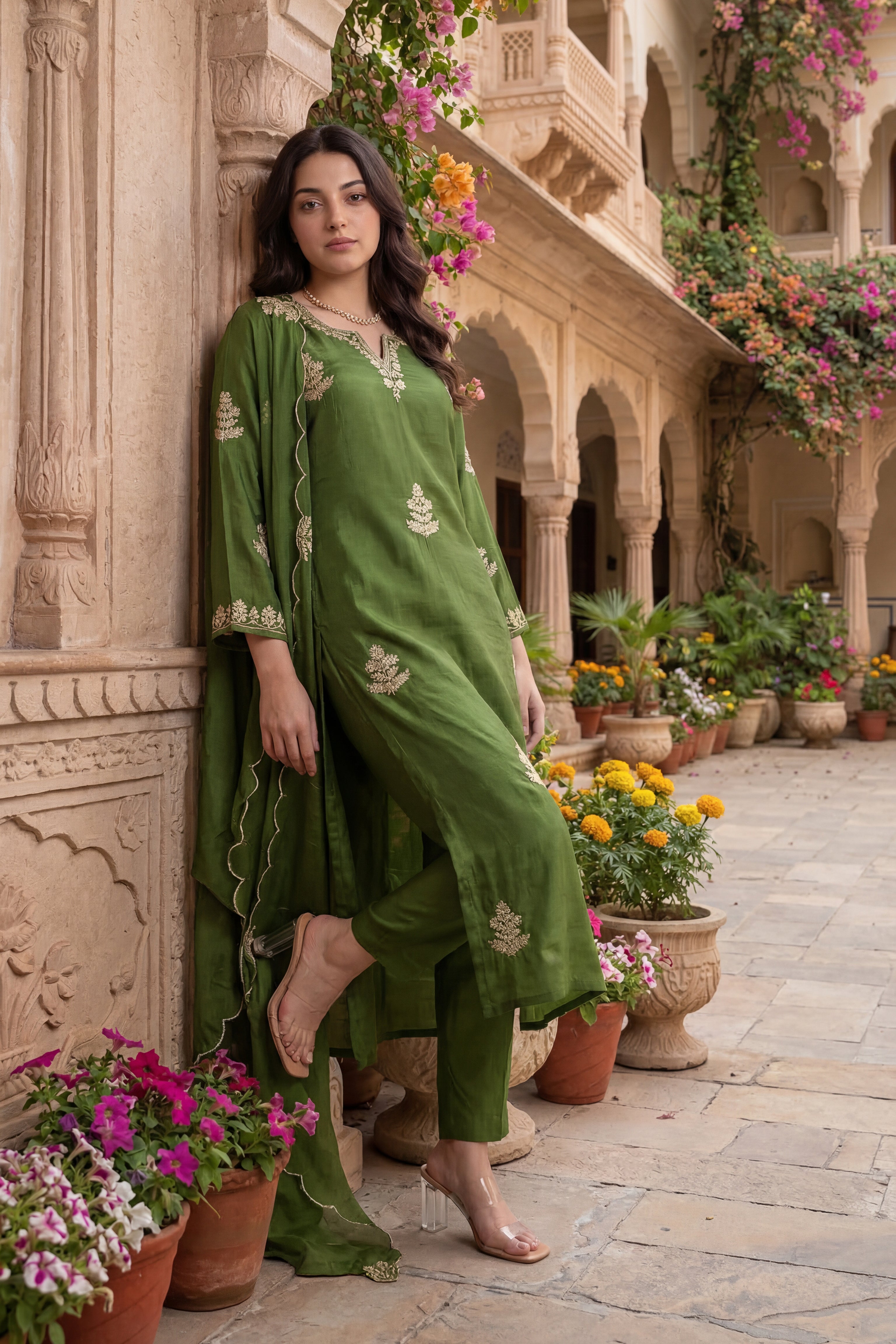 Emerald Elegance Suit Set
