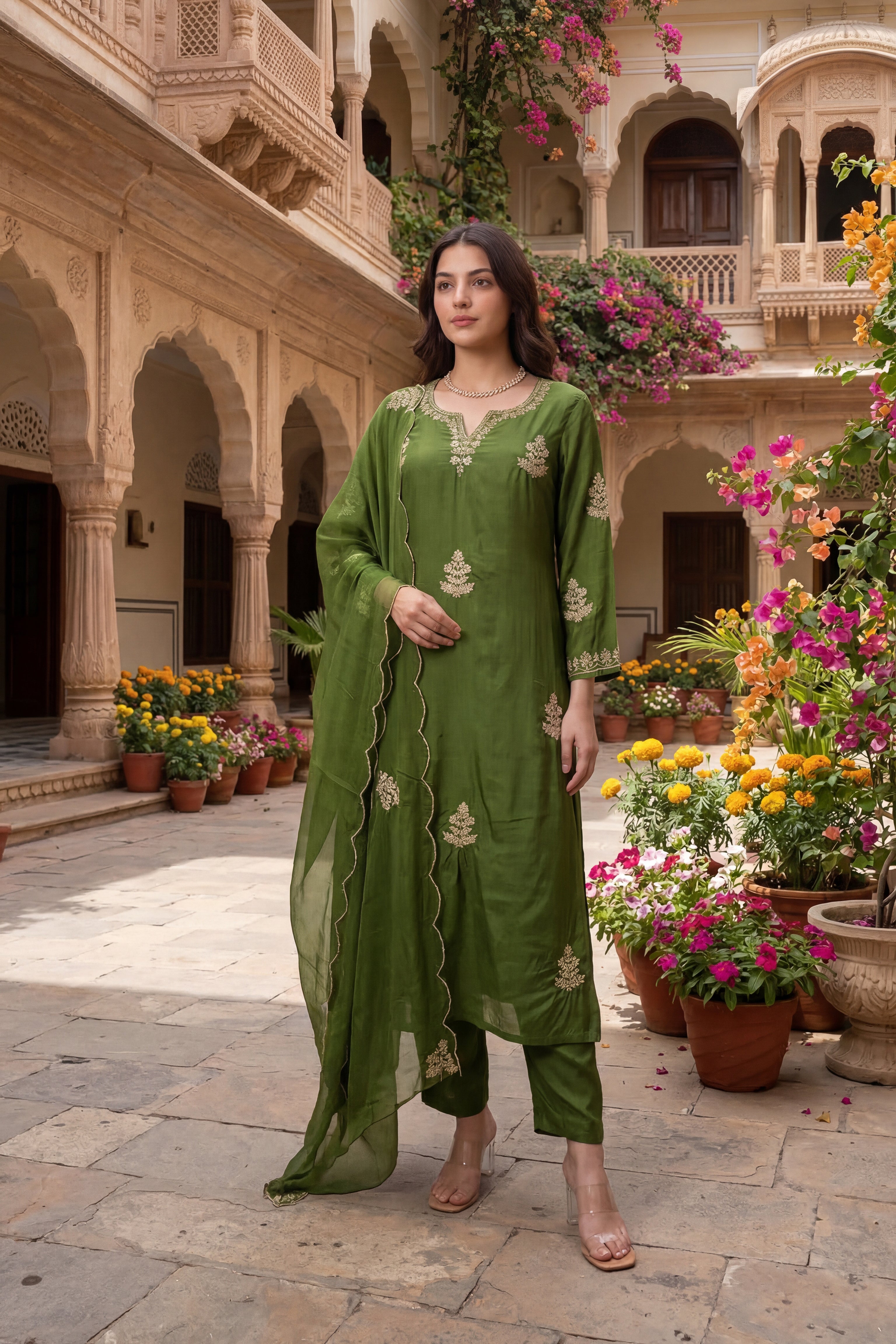 Emerald Elegance Suit Set