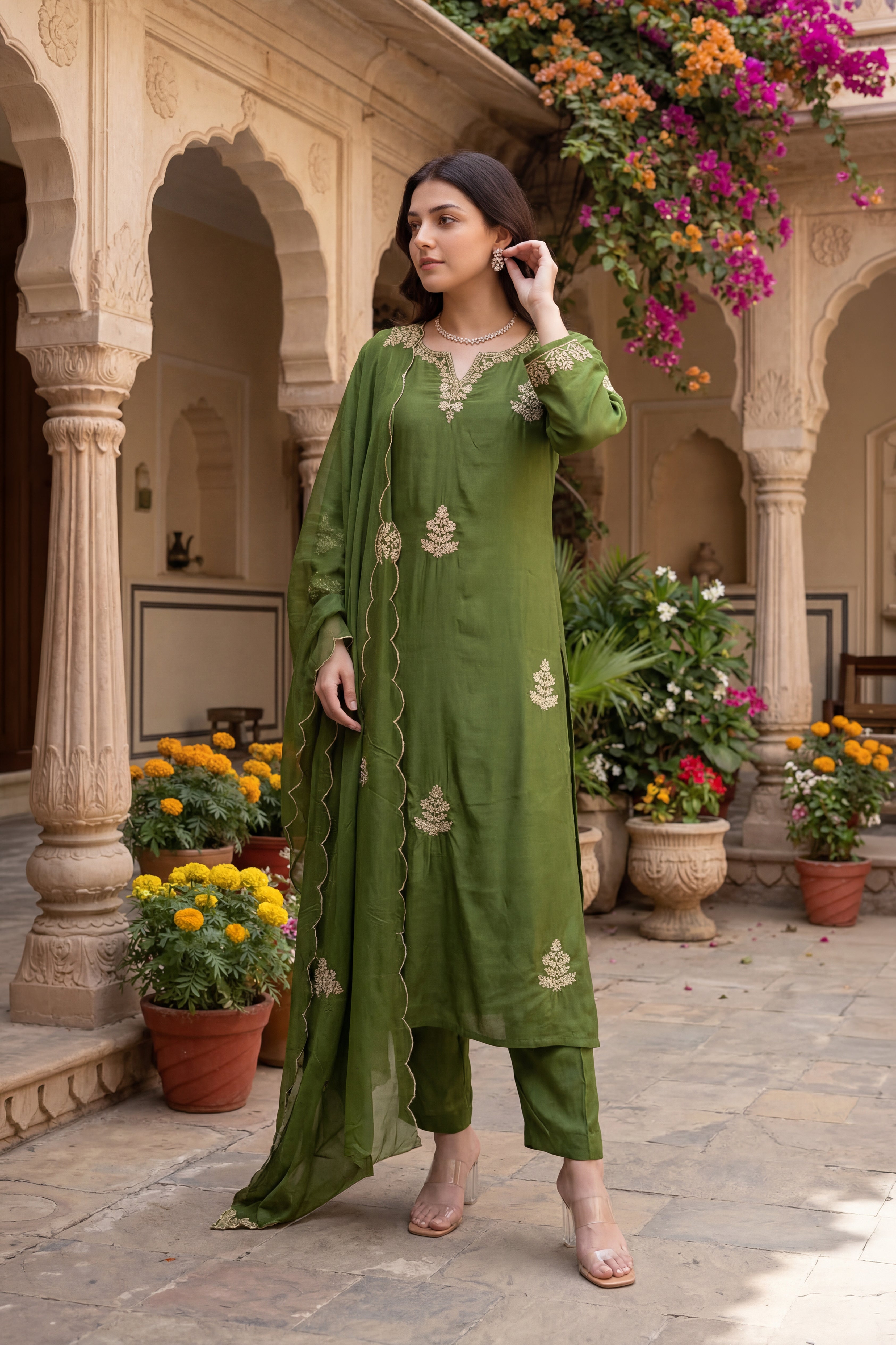 Emerald Elegance Suit Set