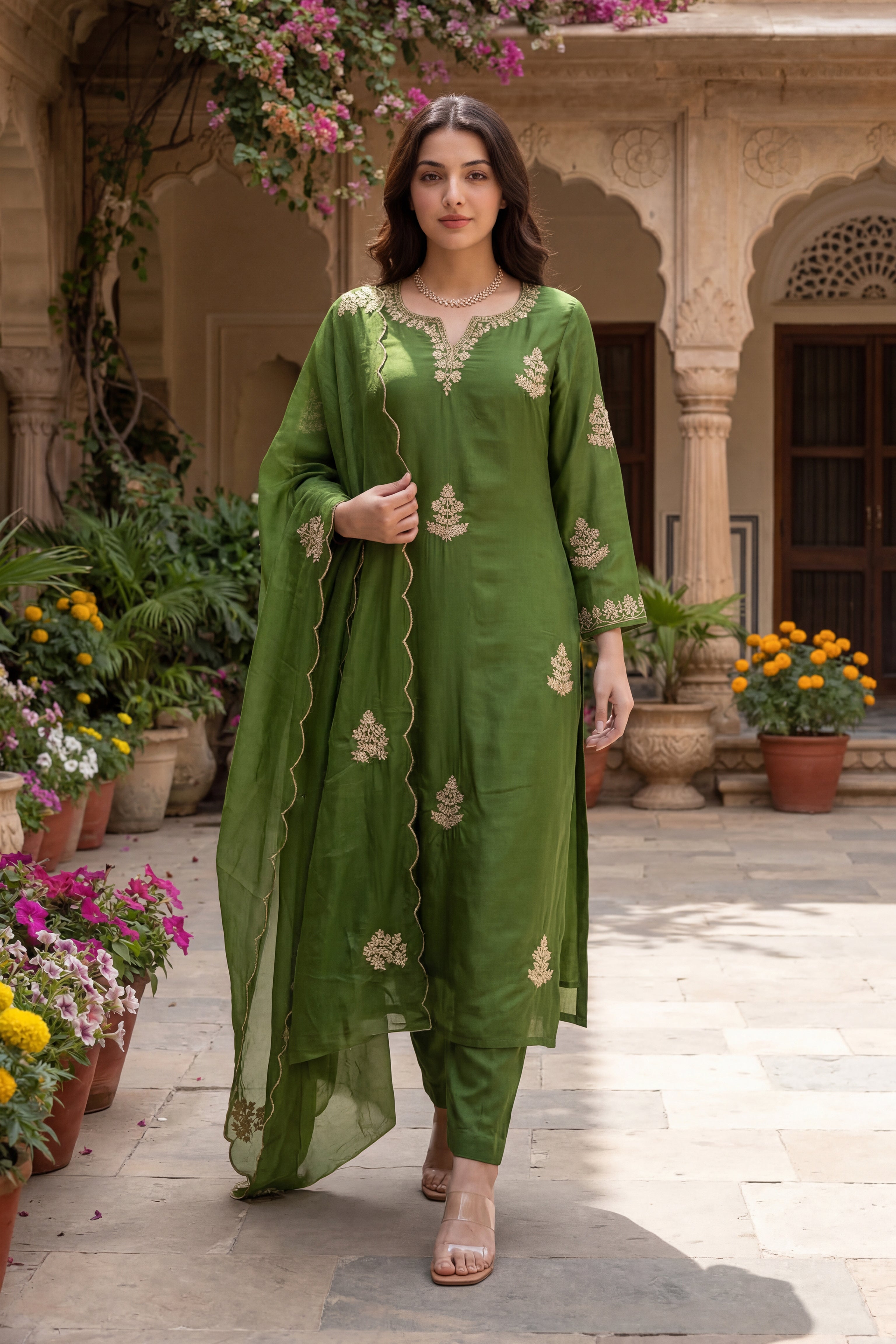 Emerald Elegance Suit Set
