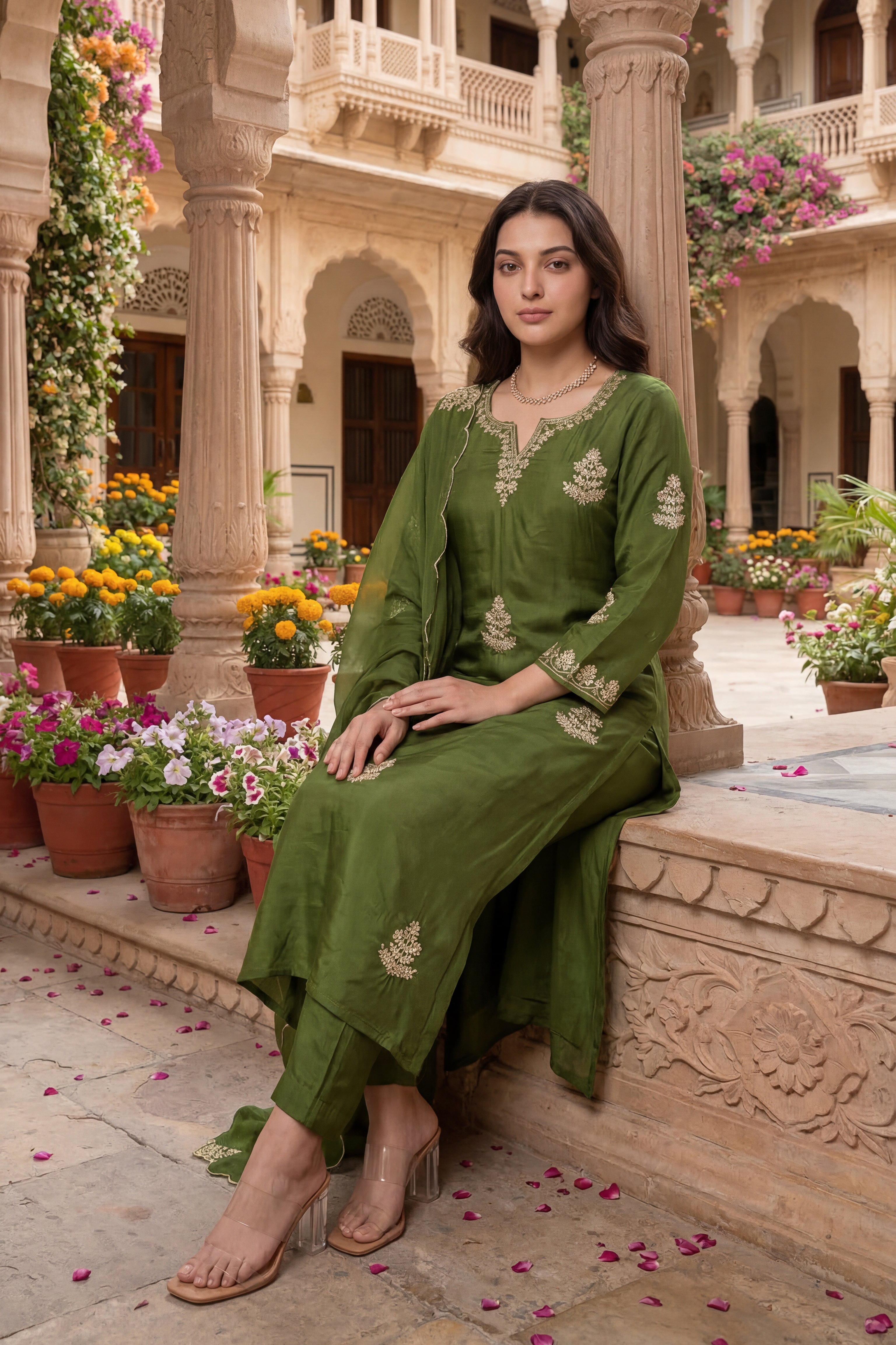 Emerald Elegance Suit Set