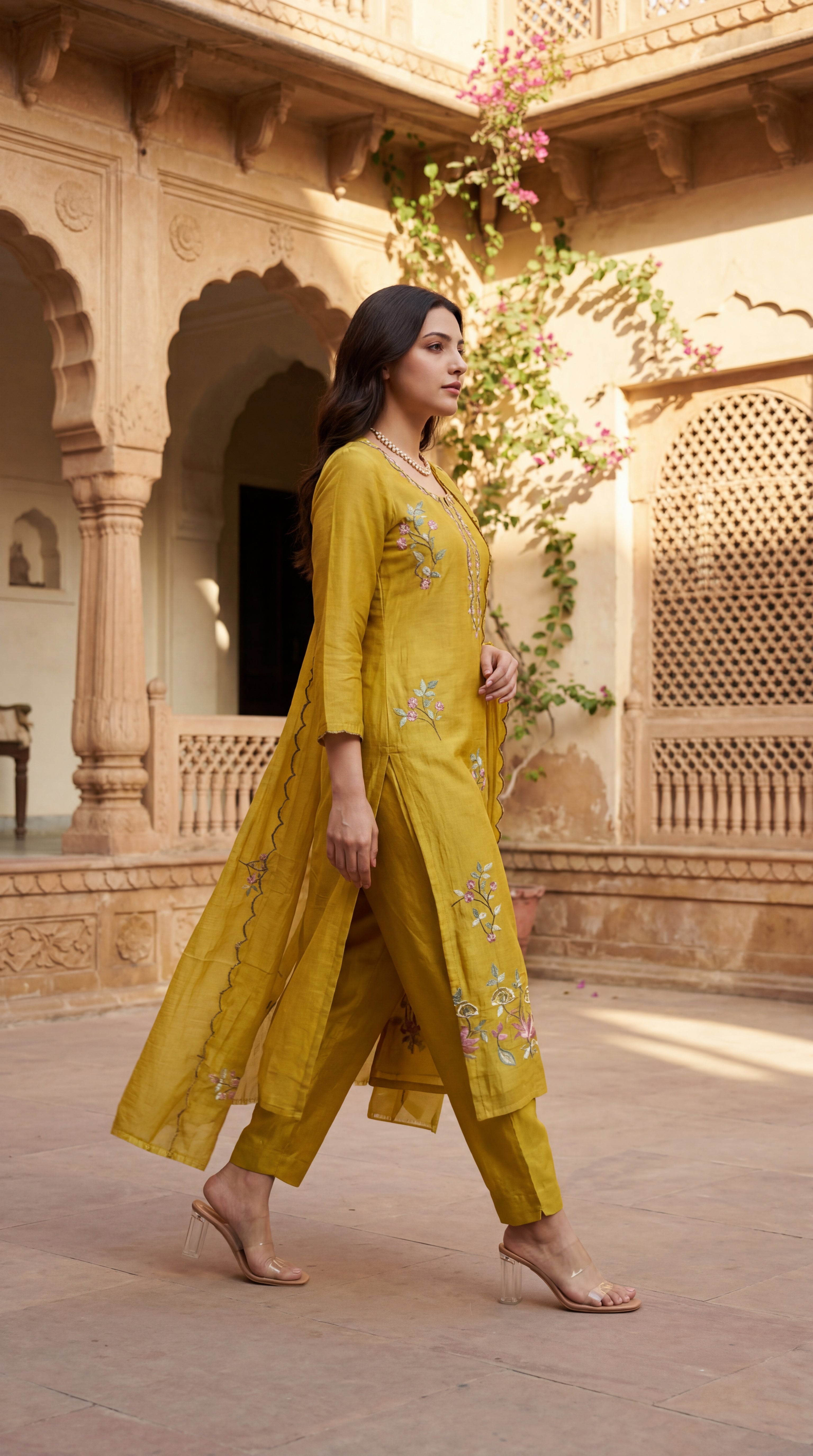 Sunlit Elegance Chanderi Suit Set