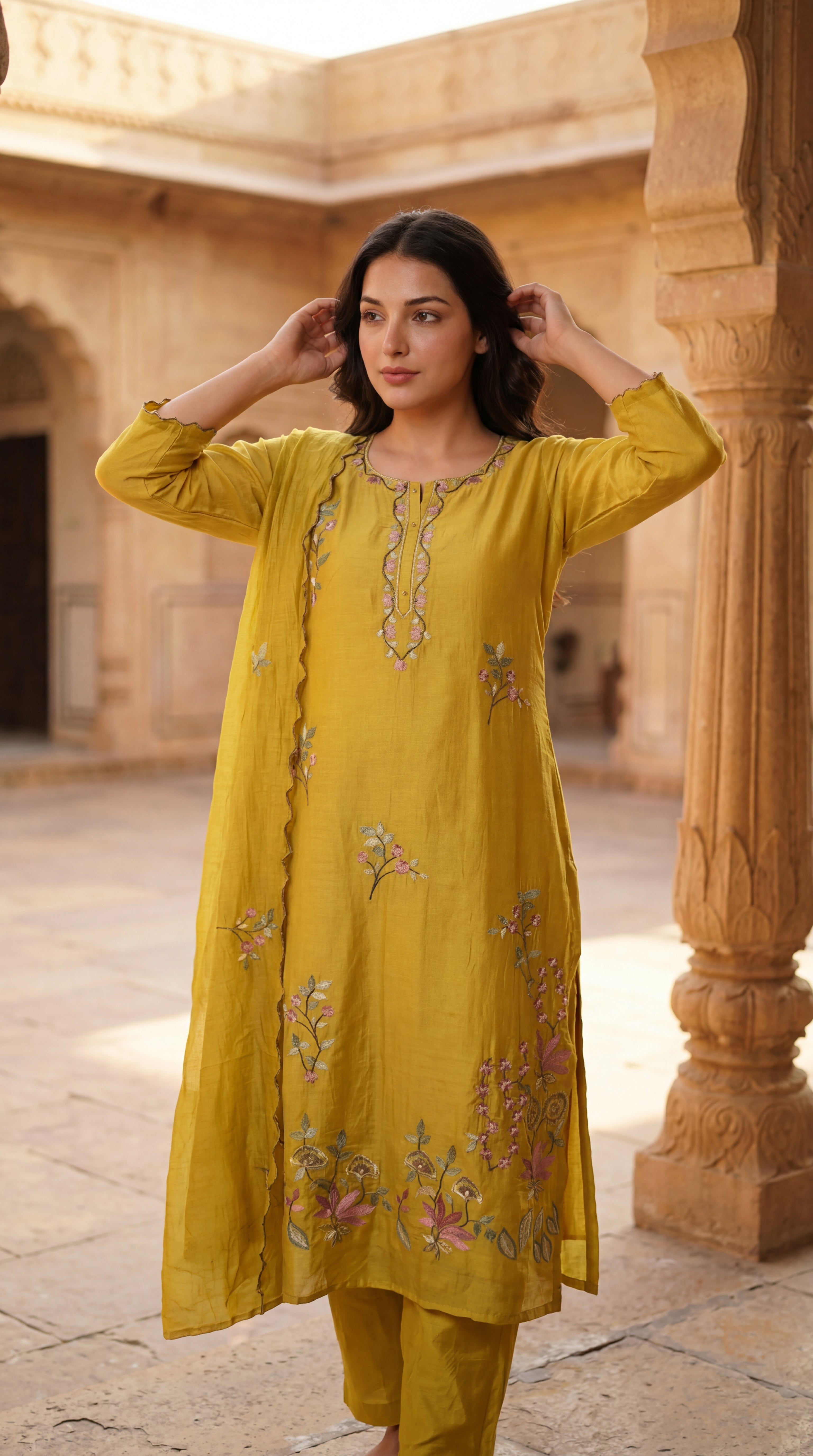 Sunlit Elegance Chanderi Suit Set
