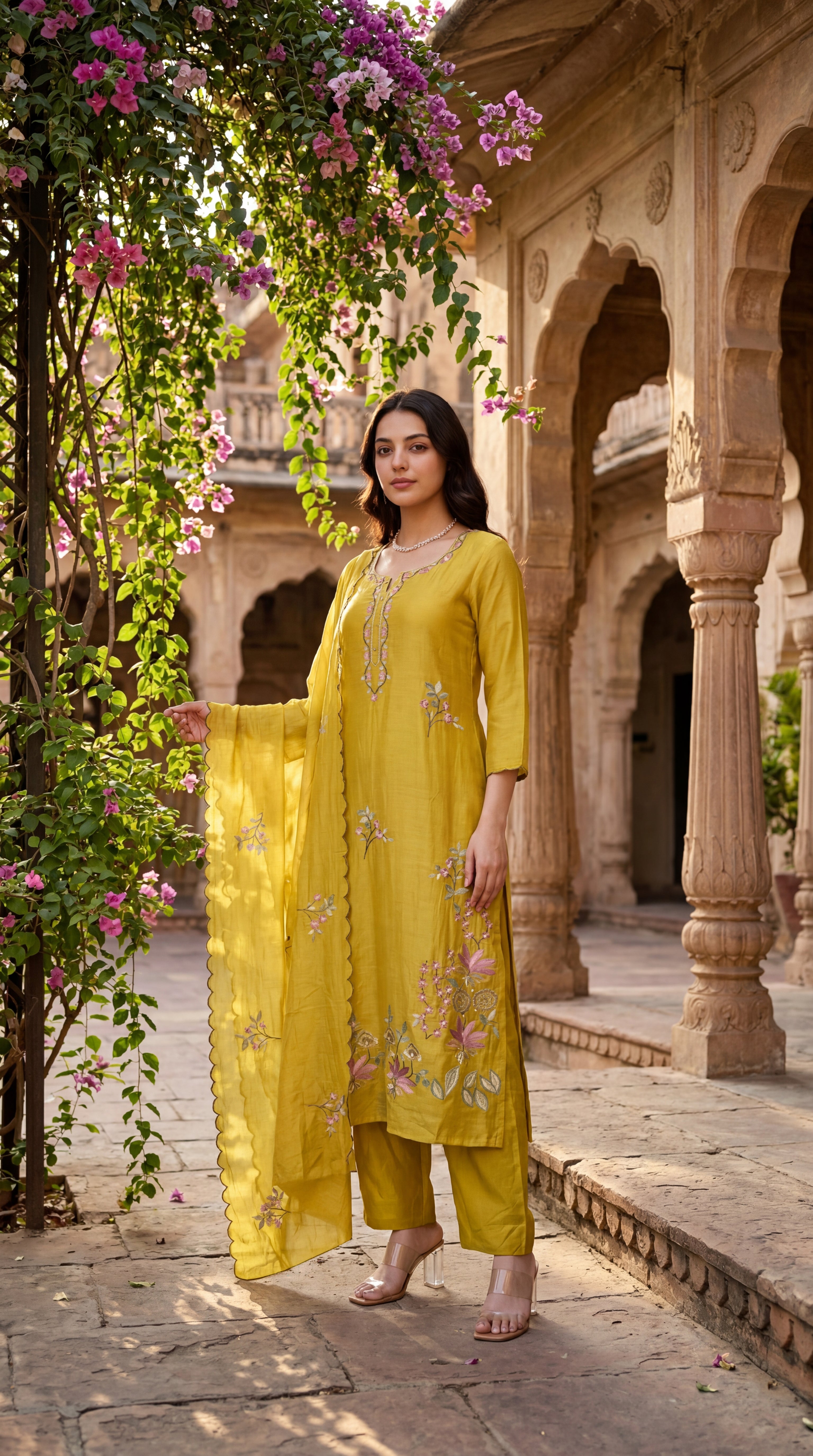 Sunlit Elegance Chanderi Suit Set