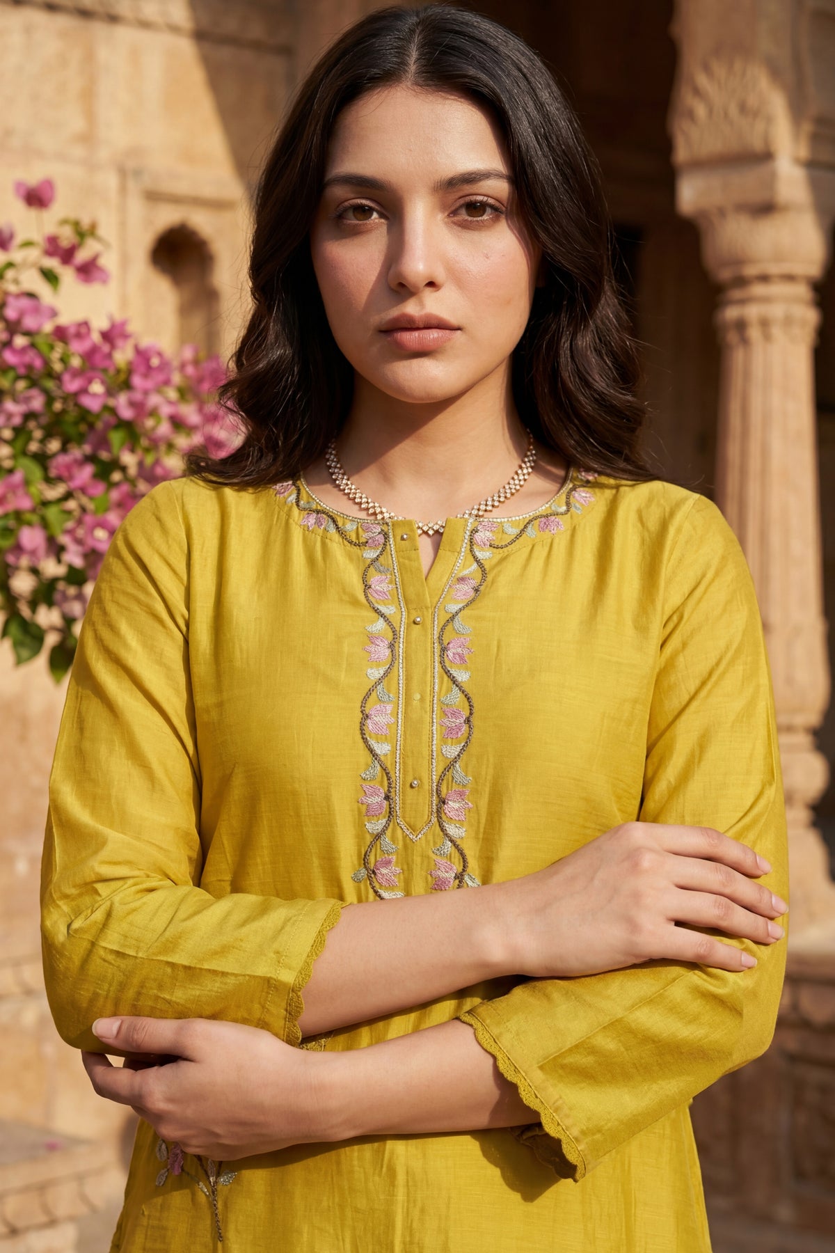 Sunlit Elegance Chanderi Kurta Set