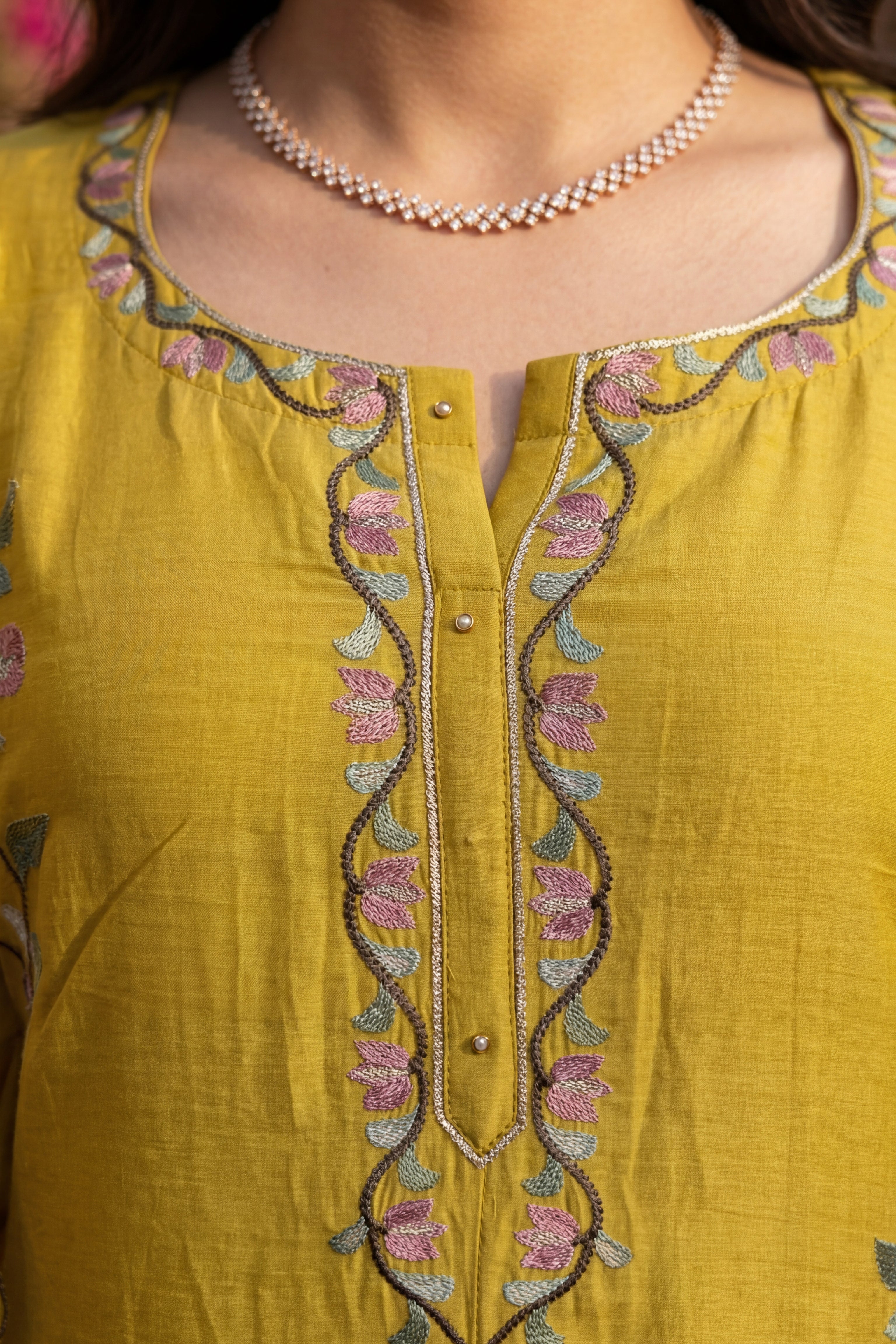 Sunlit Elegance Chanderi Kurta Set