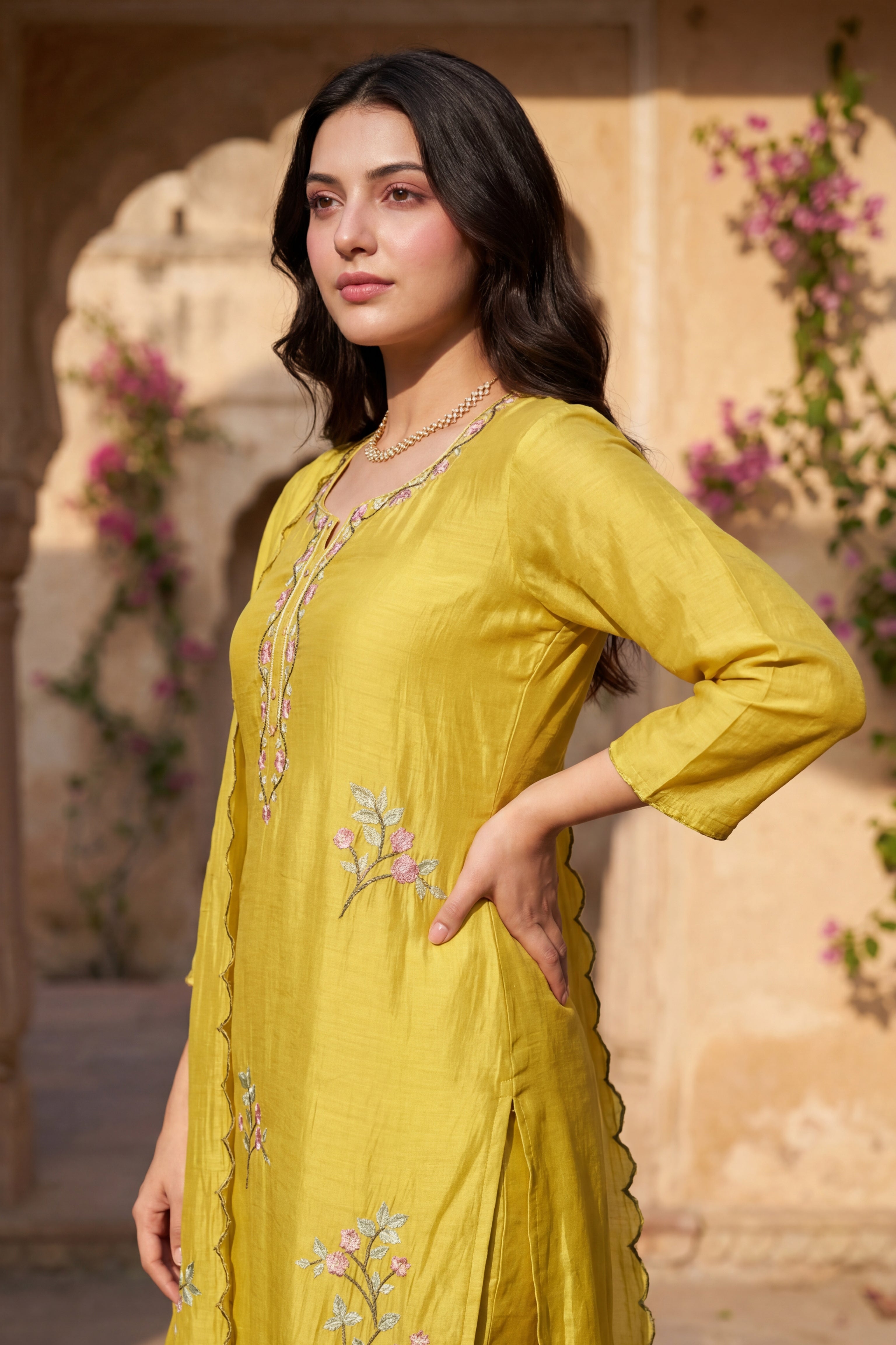 Sunlit Elegance Chanderi Suit Set