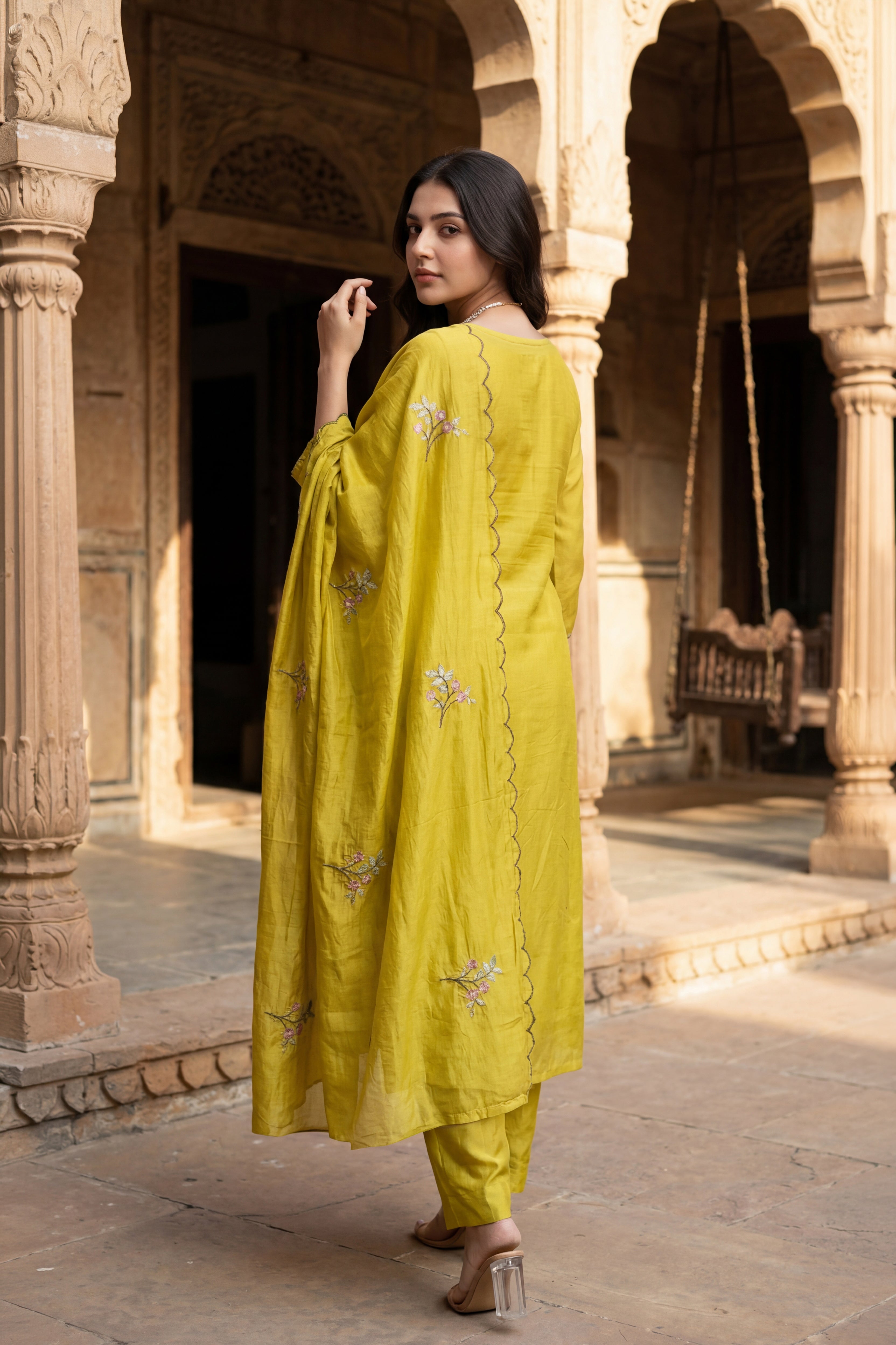 Sunlit Elegance Chanderi Kurta Set