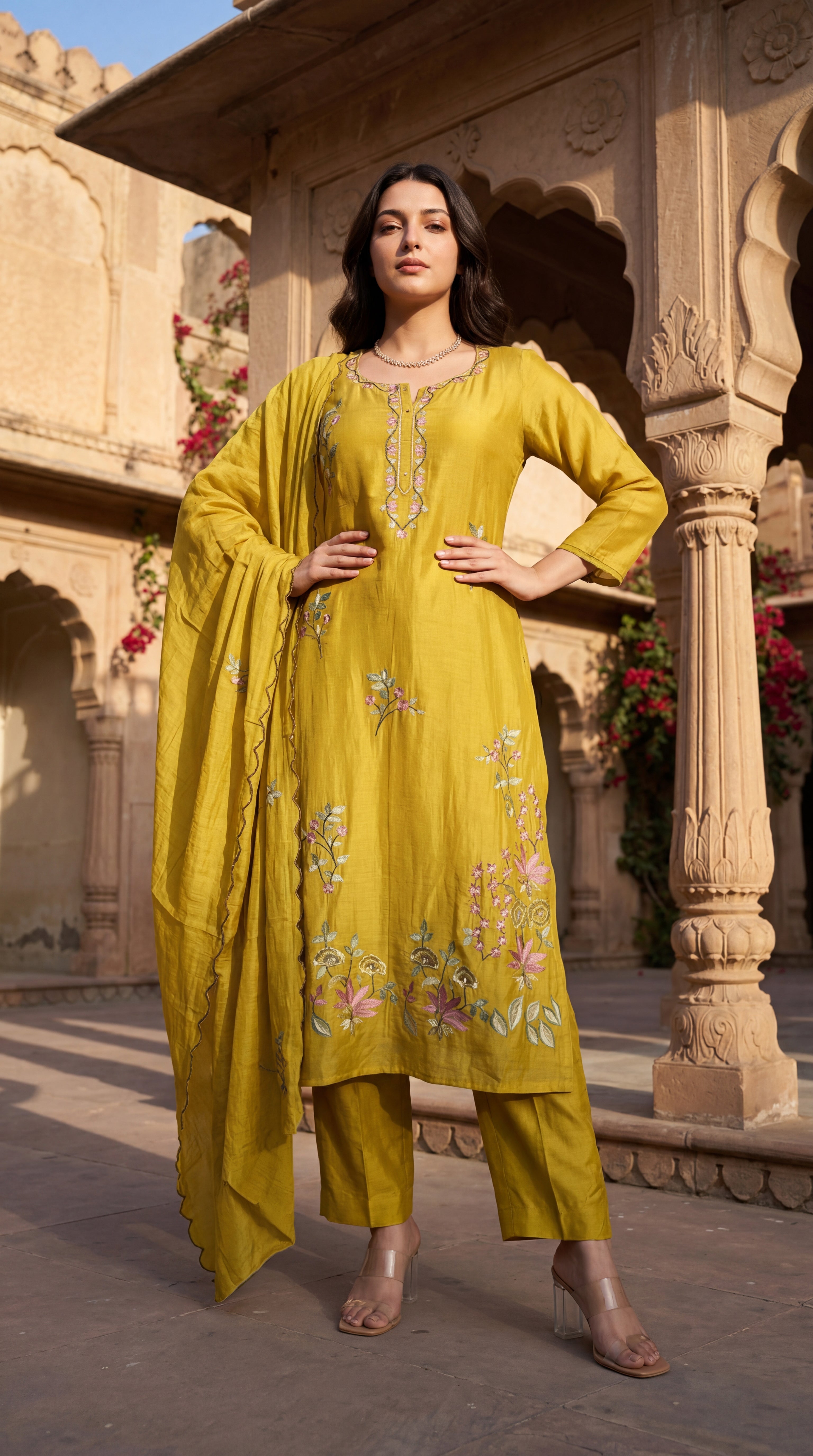 Sunlit Elegance Chanderi Suit Set