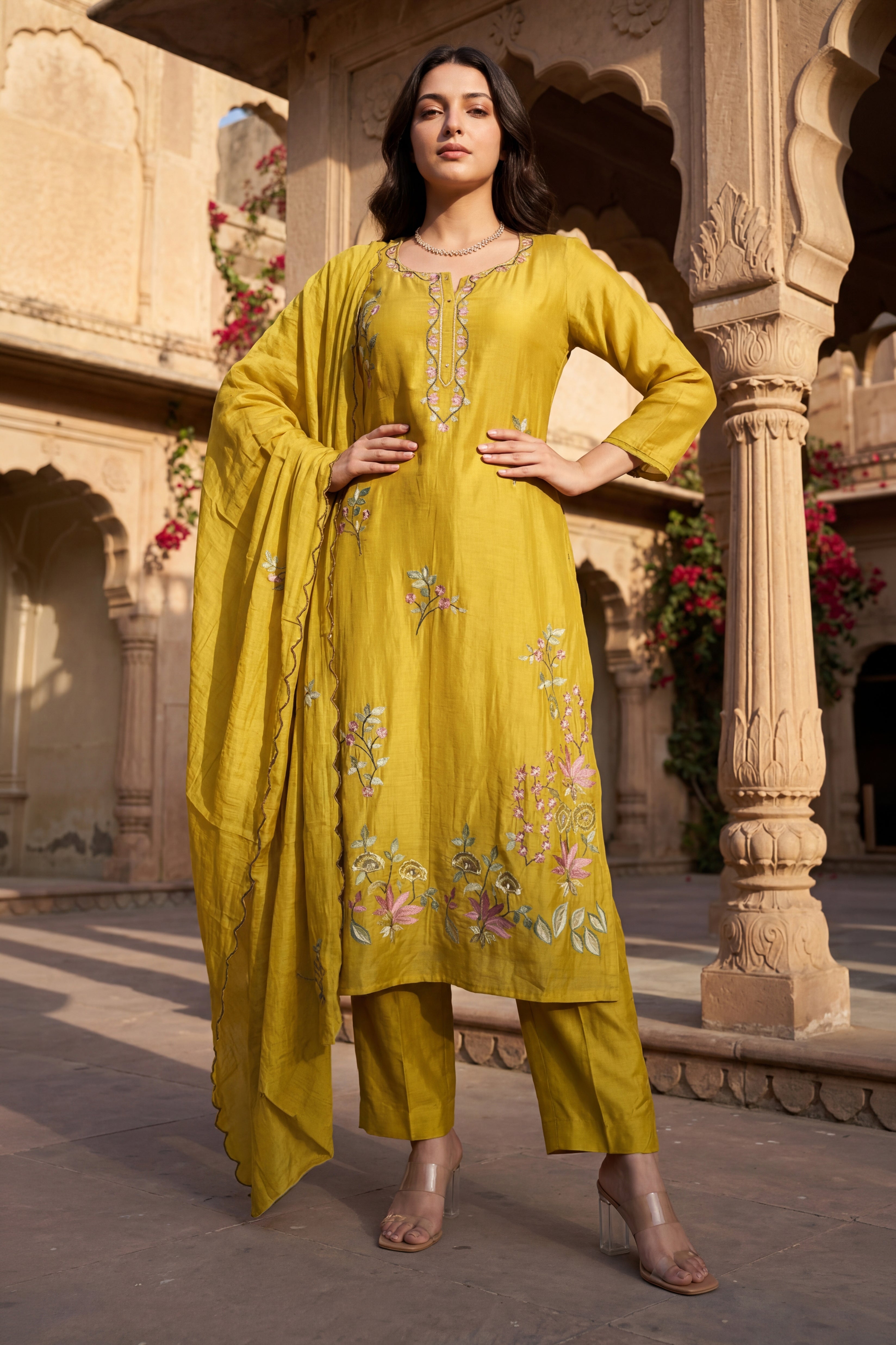 Sunlit Elegance Chanderi Suit Set