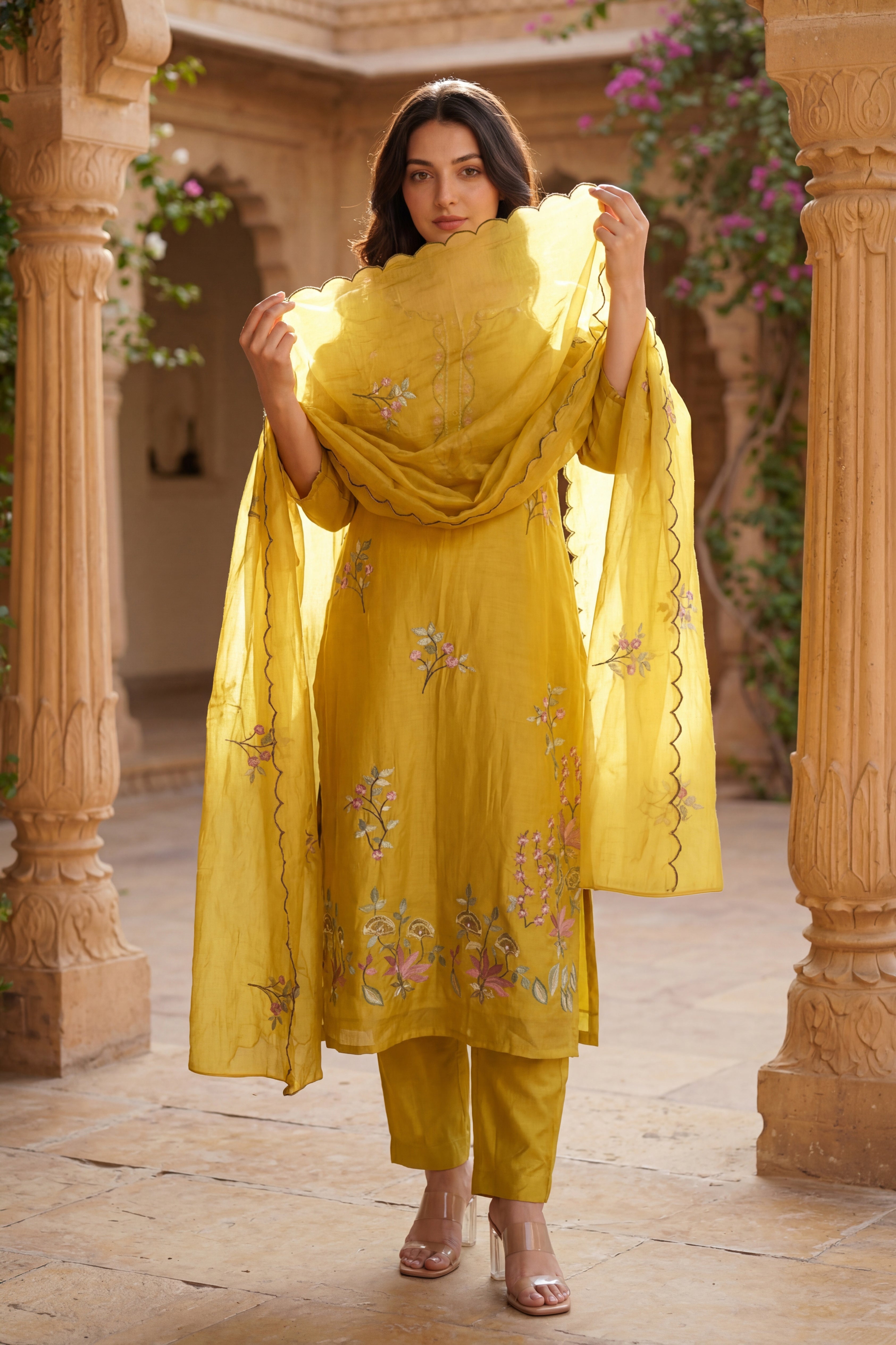 Sunlit Elegance Chanderi Suit Set