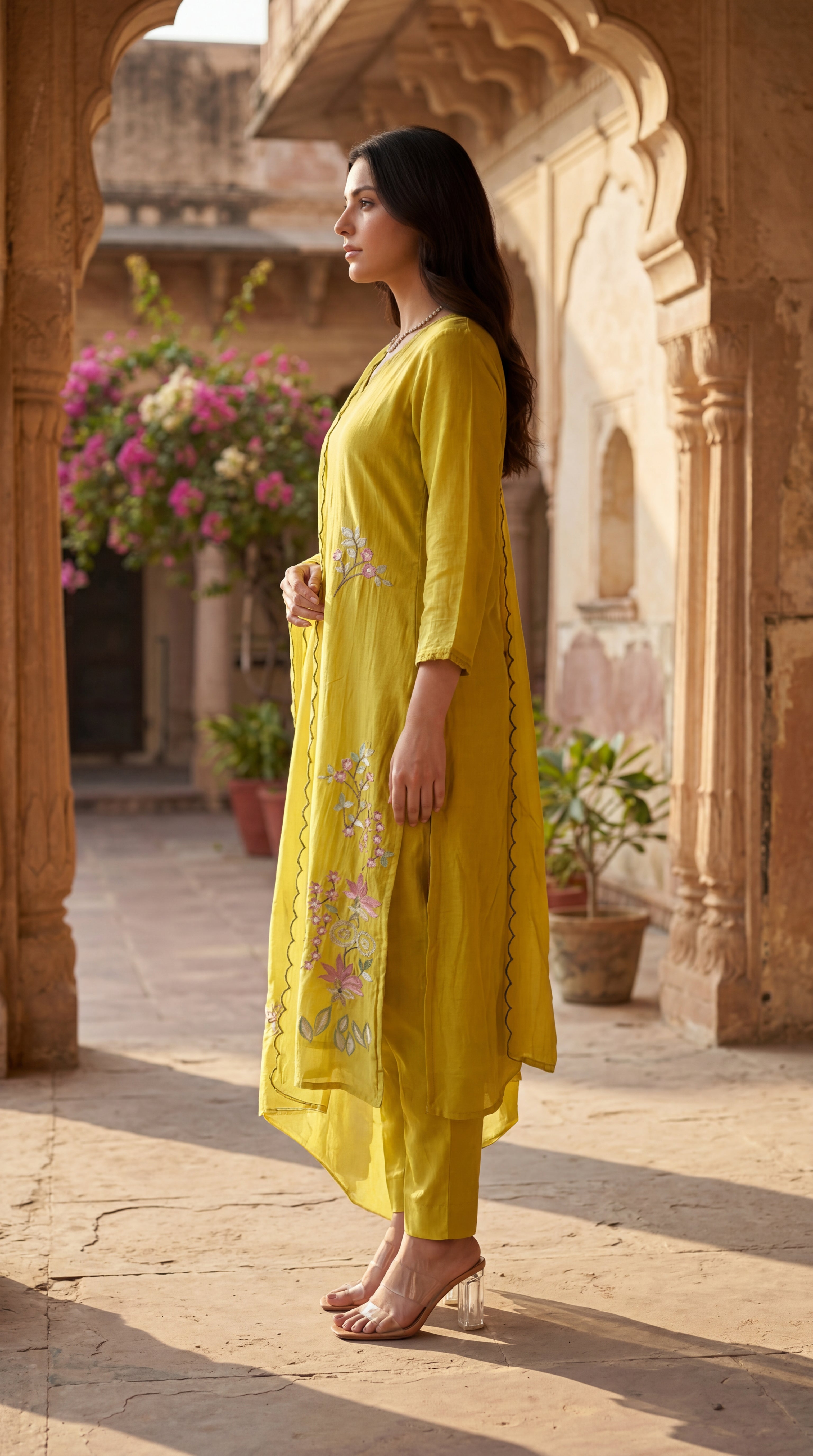 Sunlit Elegance Chanderi Suit Set
