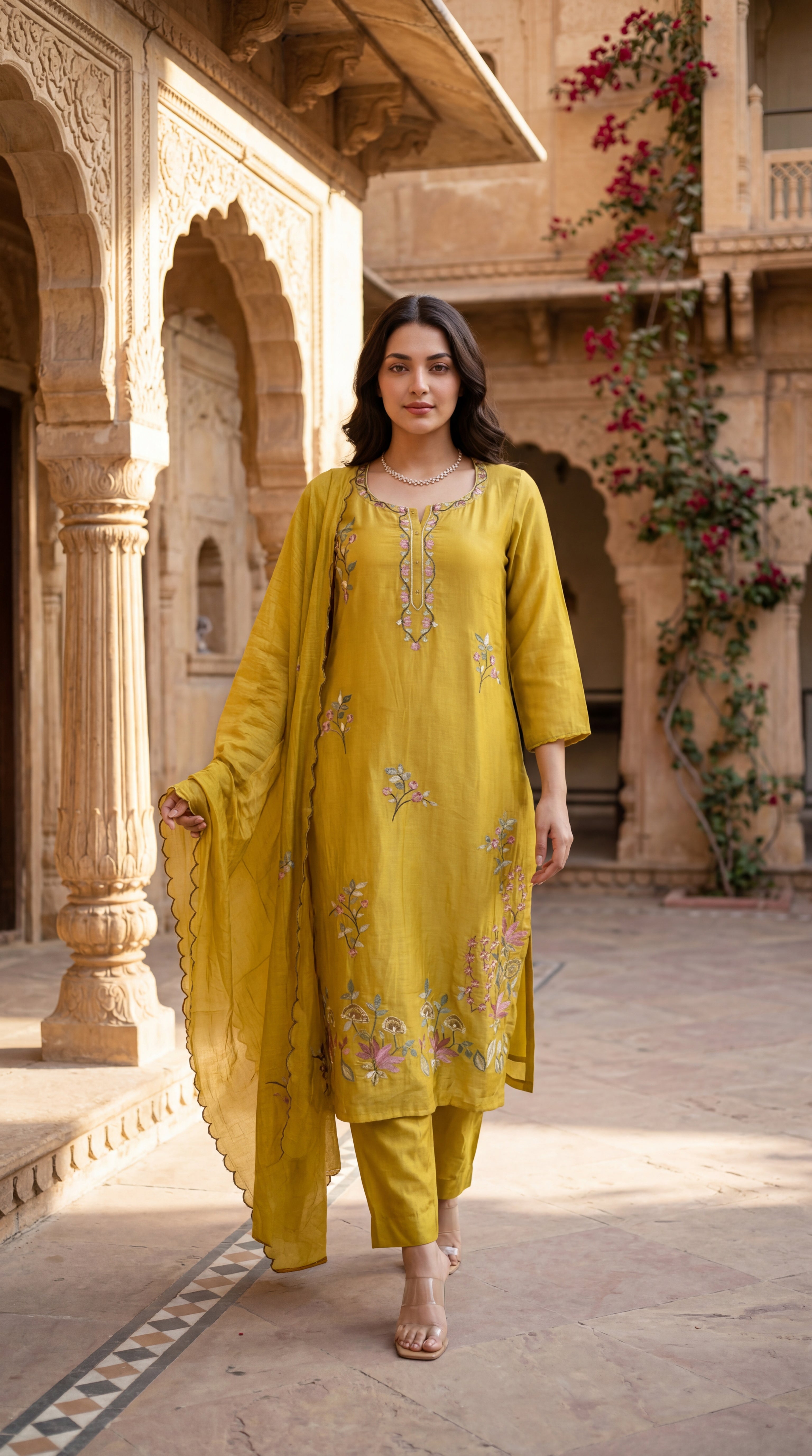 Sunlit Elegance Chanderi Suit Set