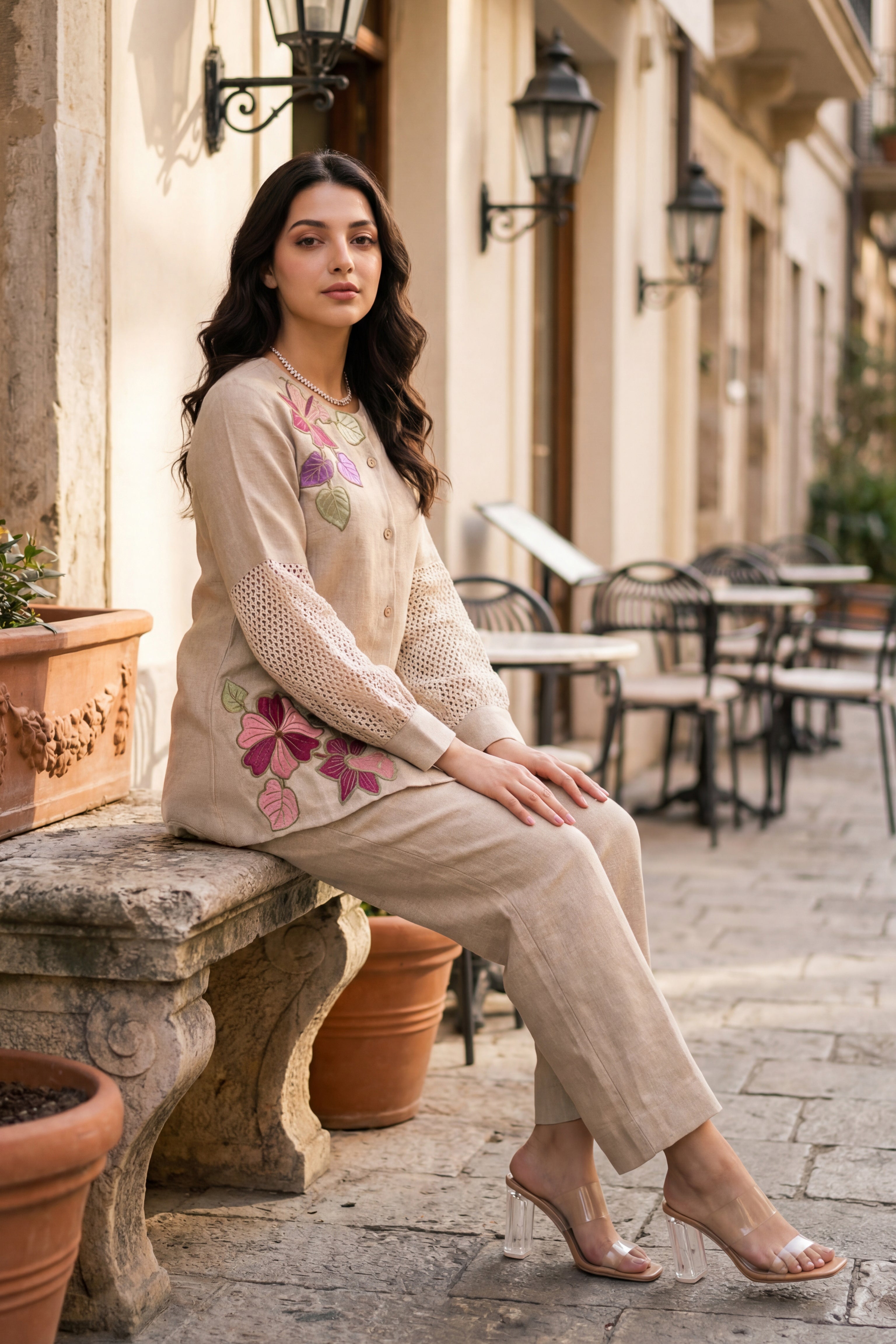 Blossom Floral Jute Co-ord Set