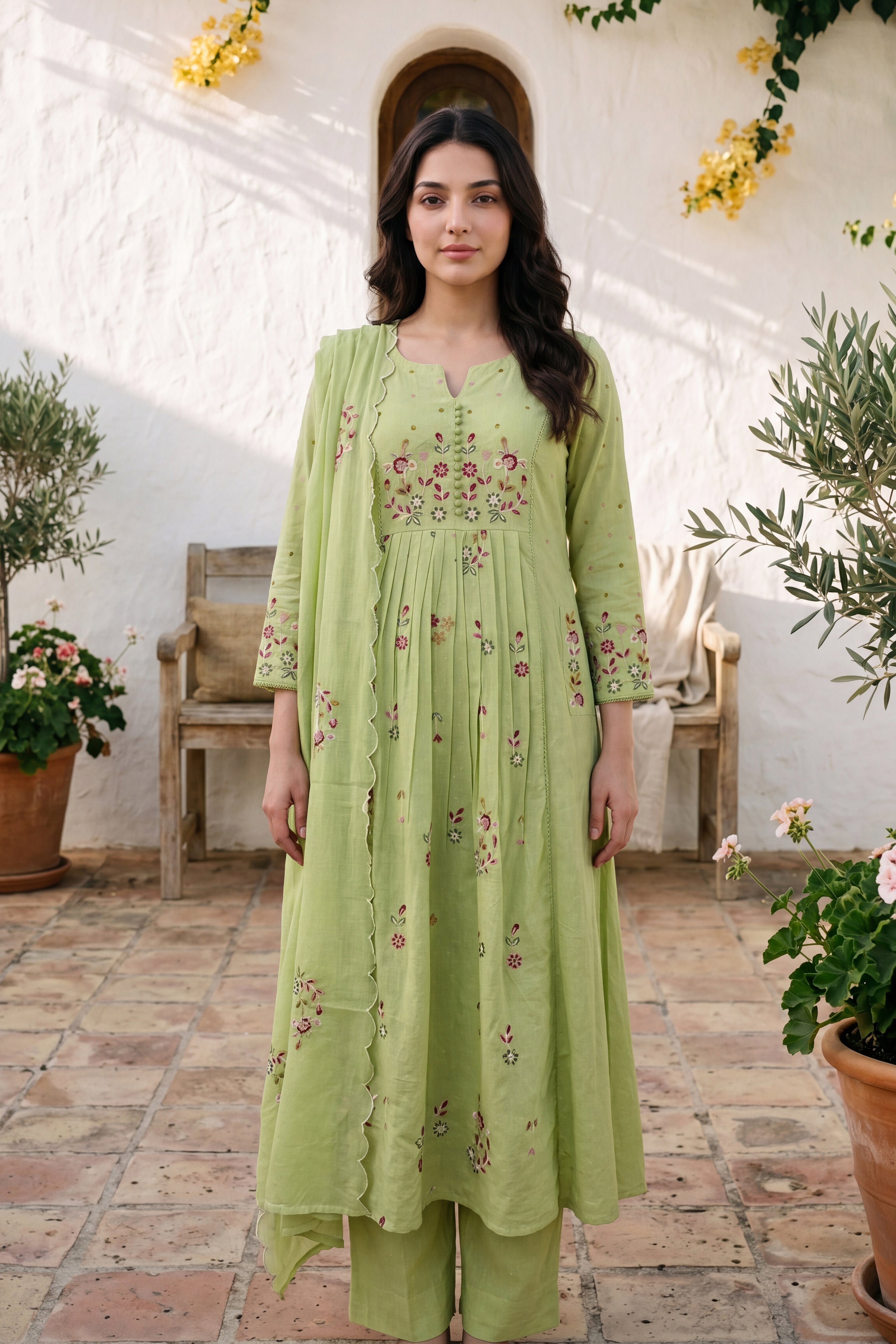 Mint Petal Grace Kurta Set