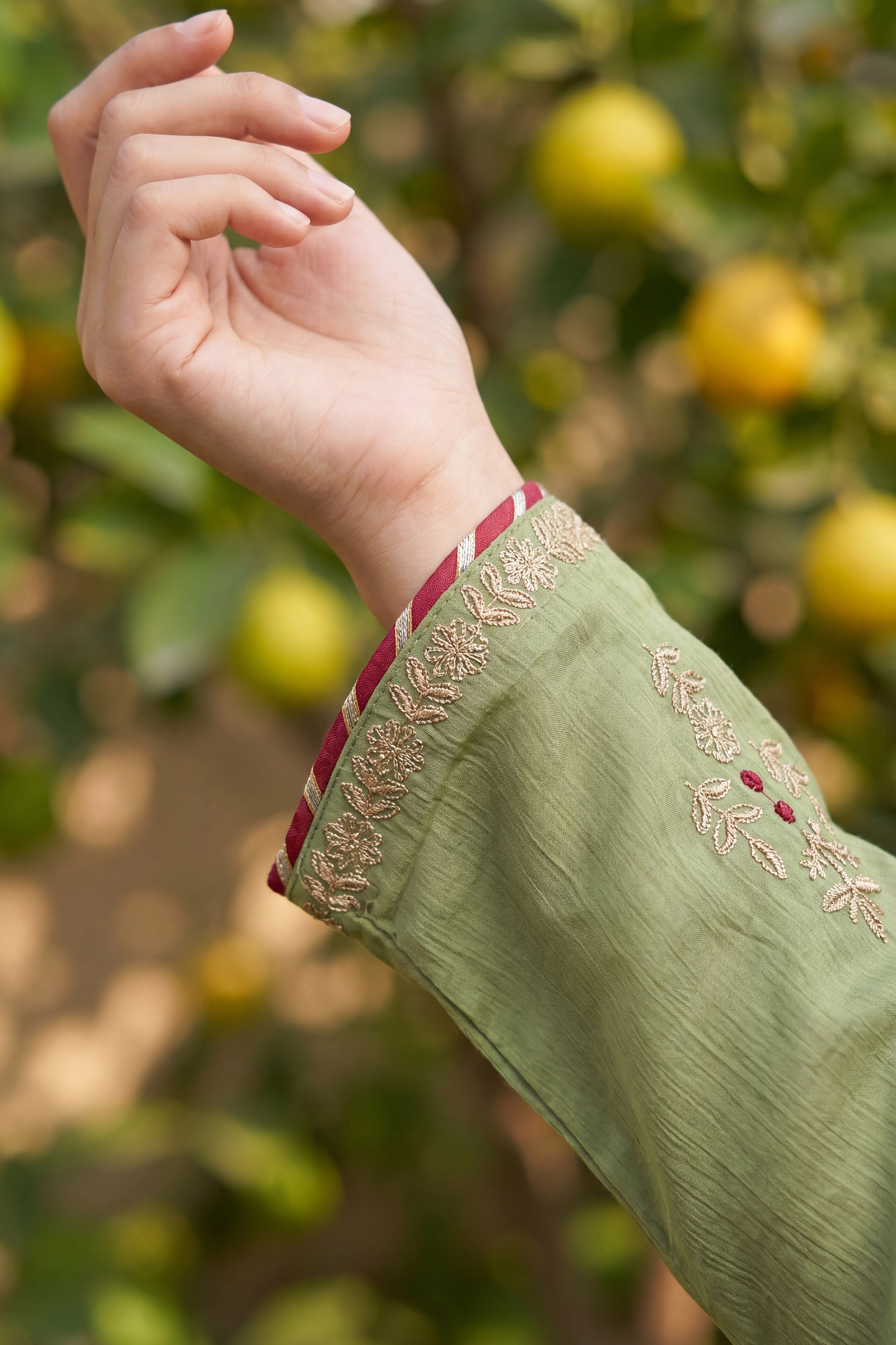 Royal Olive Embroidered Suit