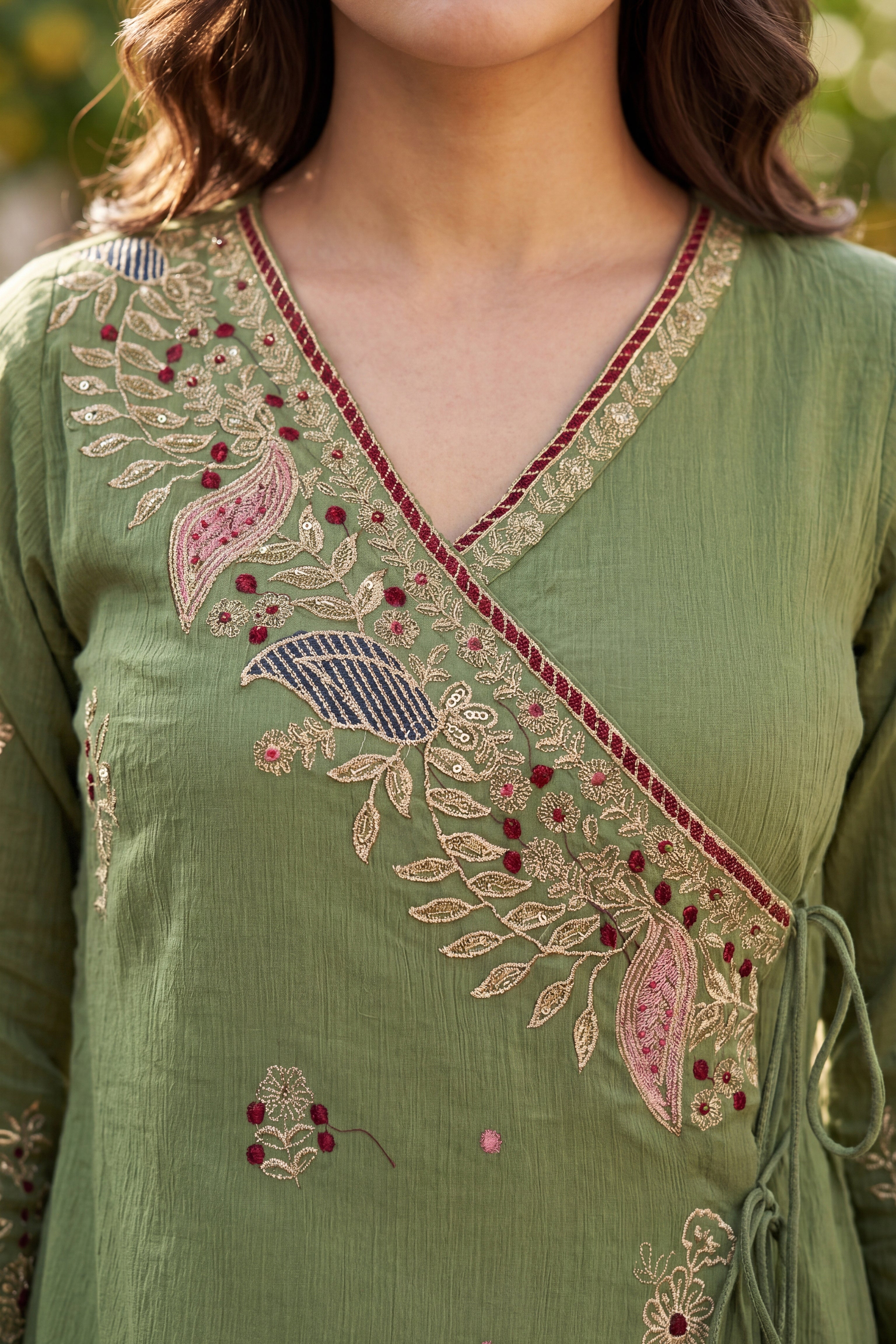 Royal Olive Embroidered Suit