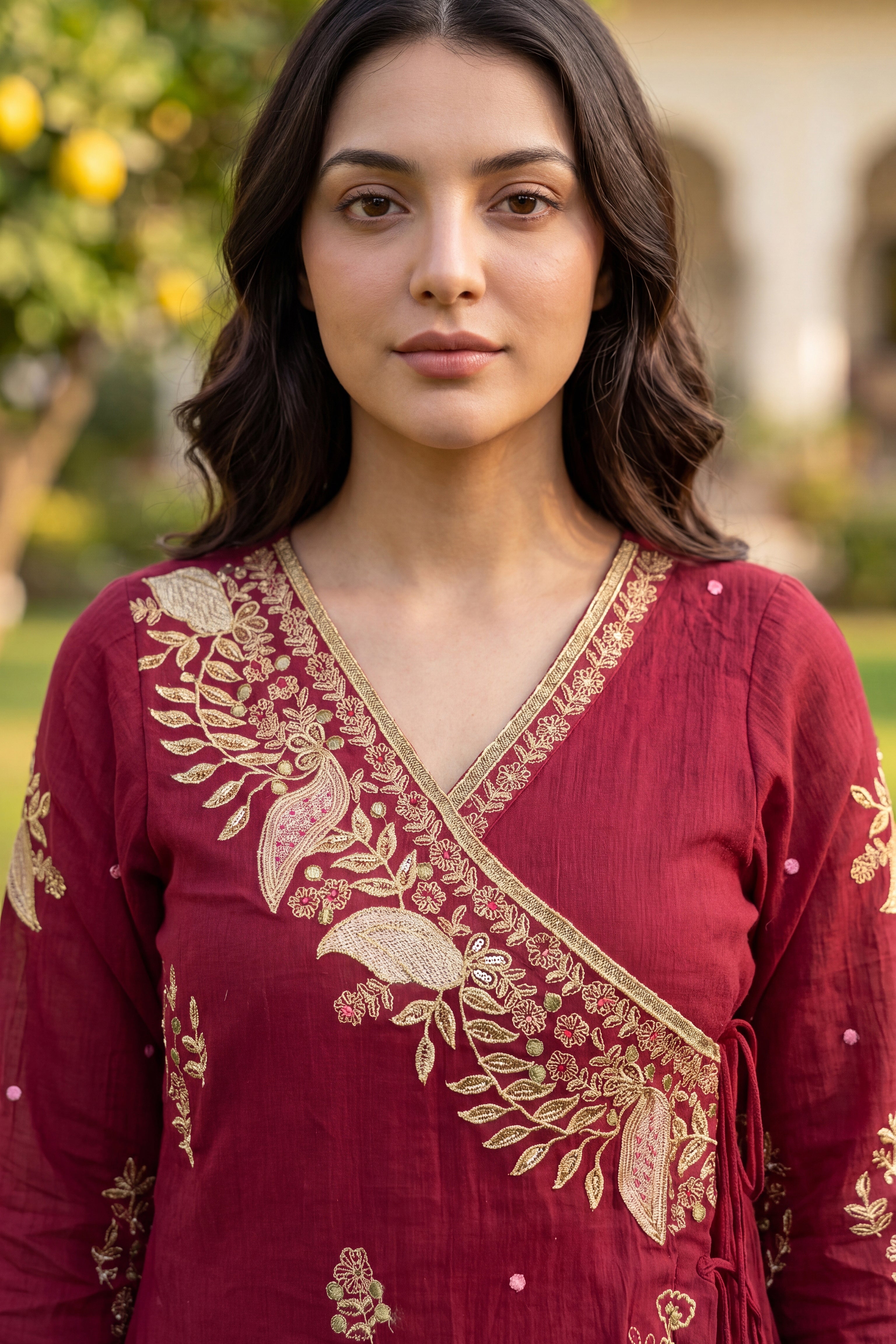 Royal Wine Embroidered Suit