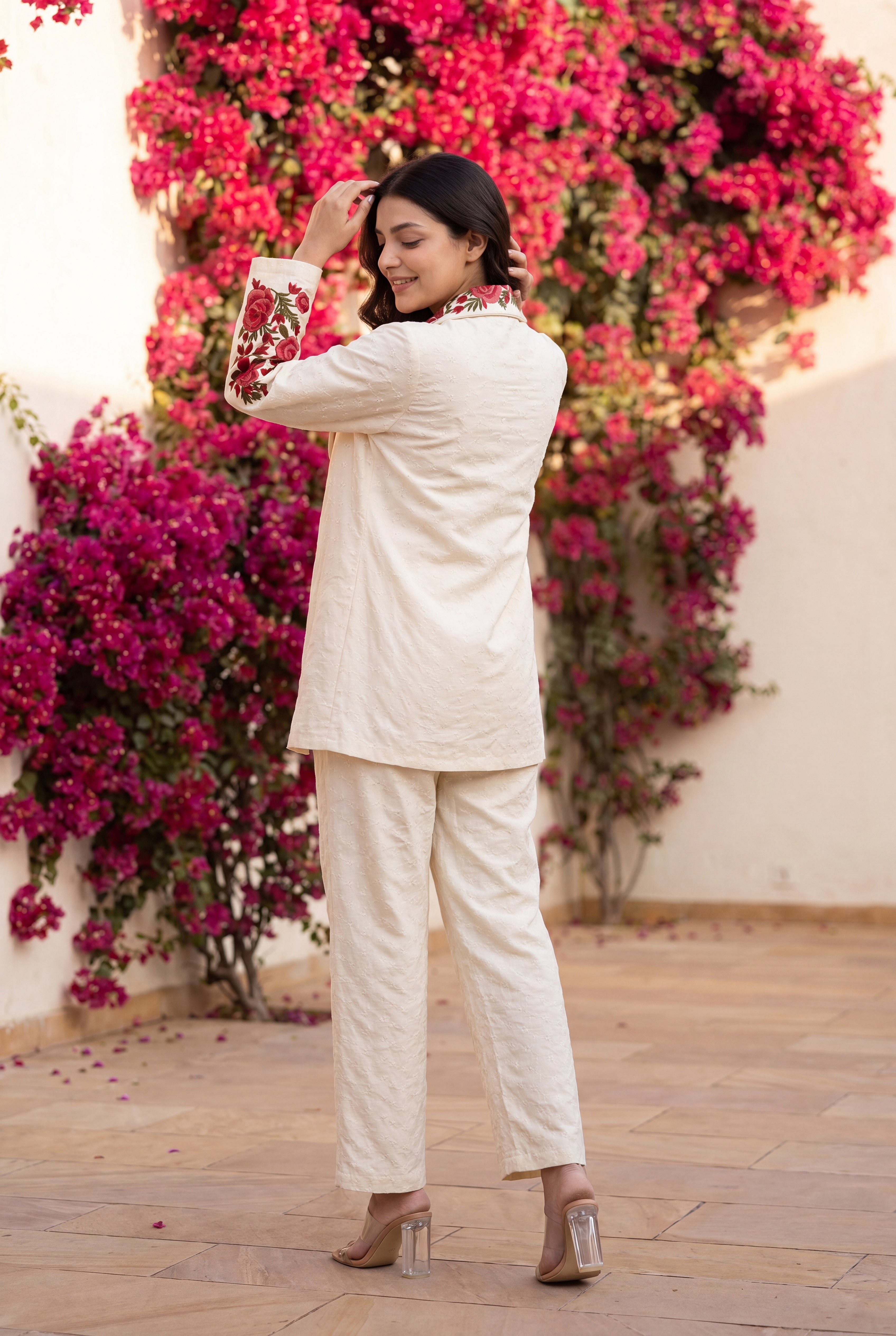 Ivory Rose Embroidered Set