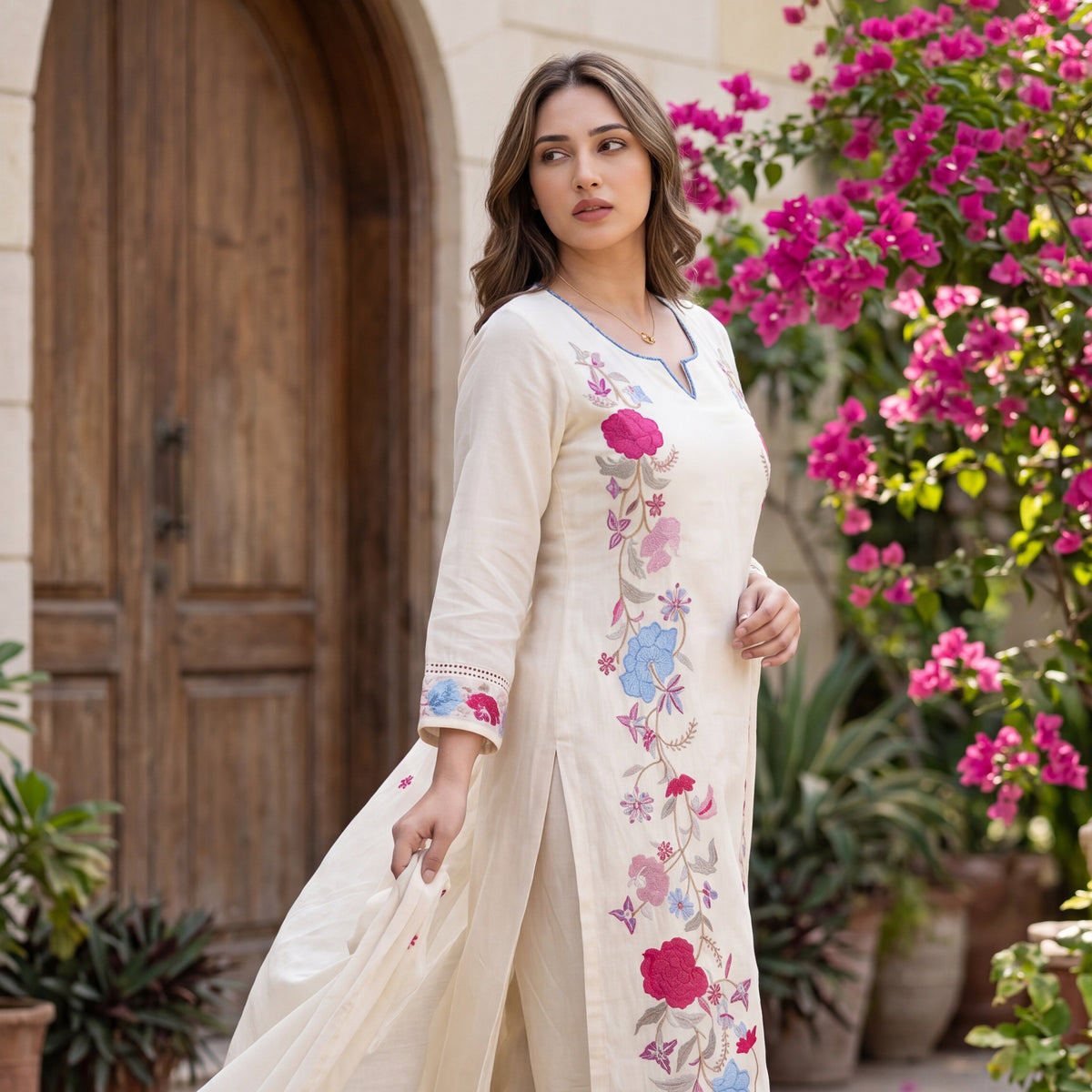 Ivory Bloom Kurta Set
