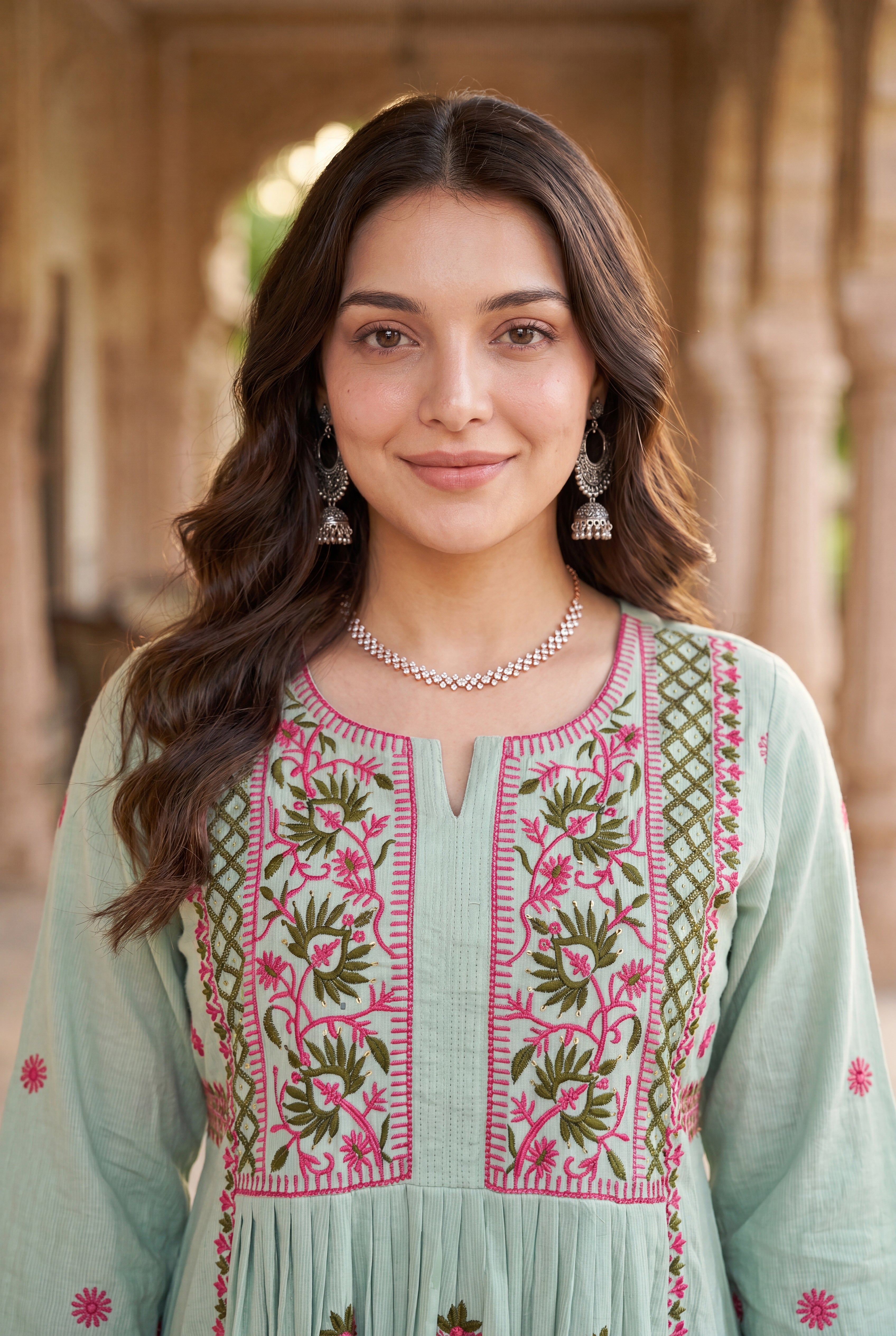 Mint Embroidered Suit Set