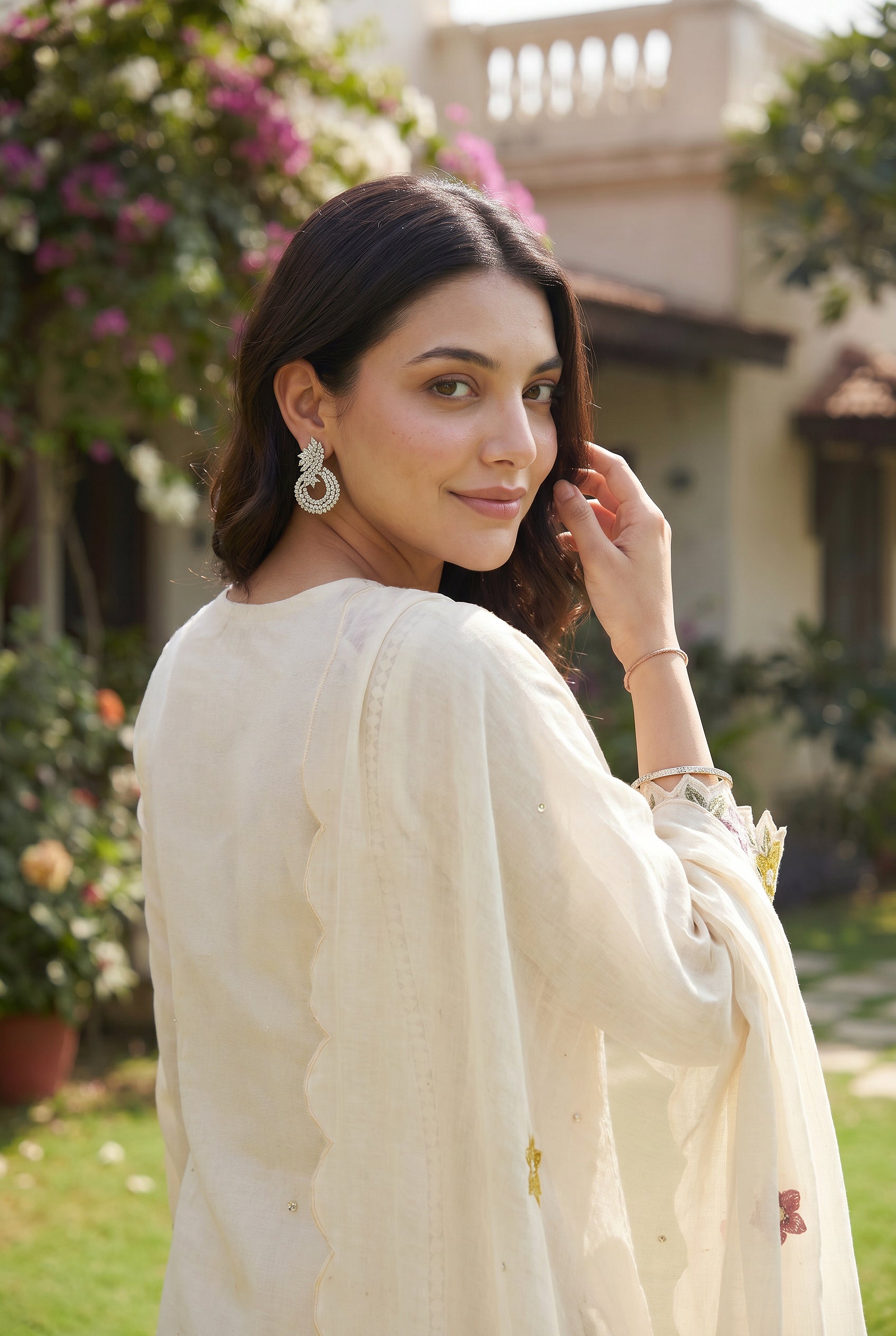 Pearl Bloom Embroidered Set