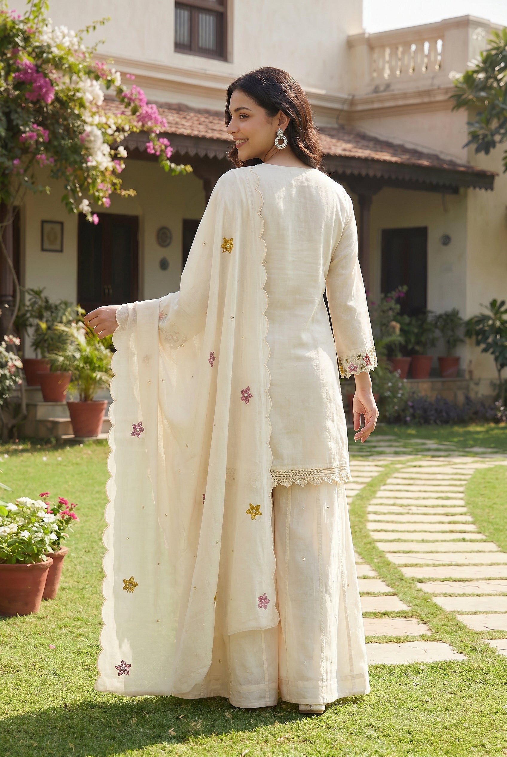 Pearl Bloom Embroidered Set