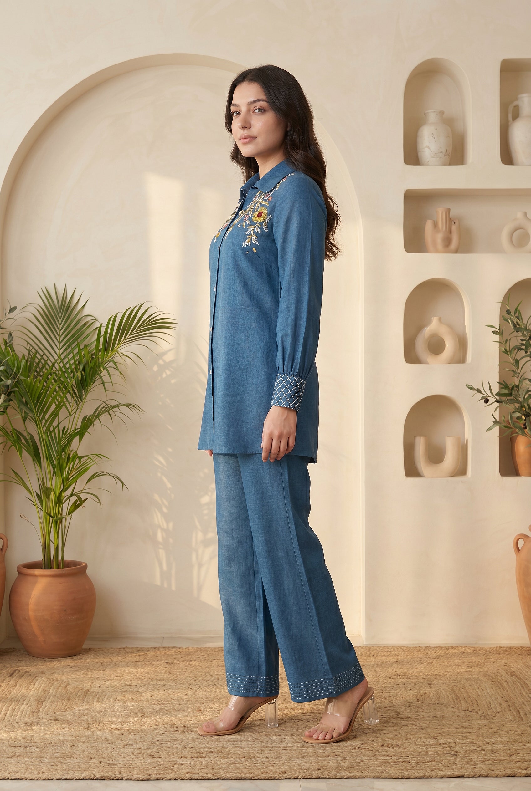 Denim Bloom Co-Ord Set