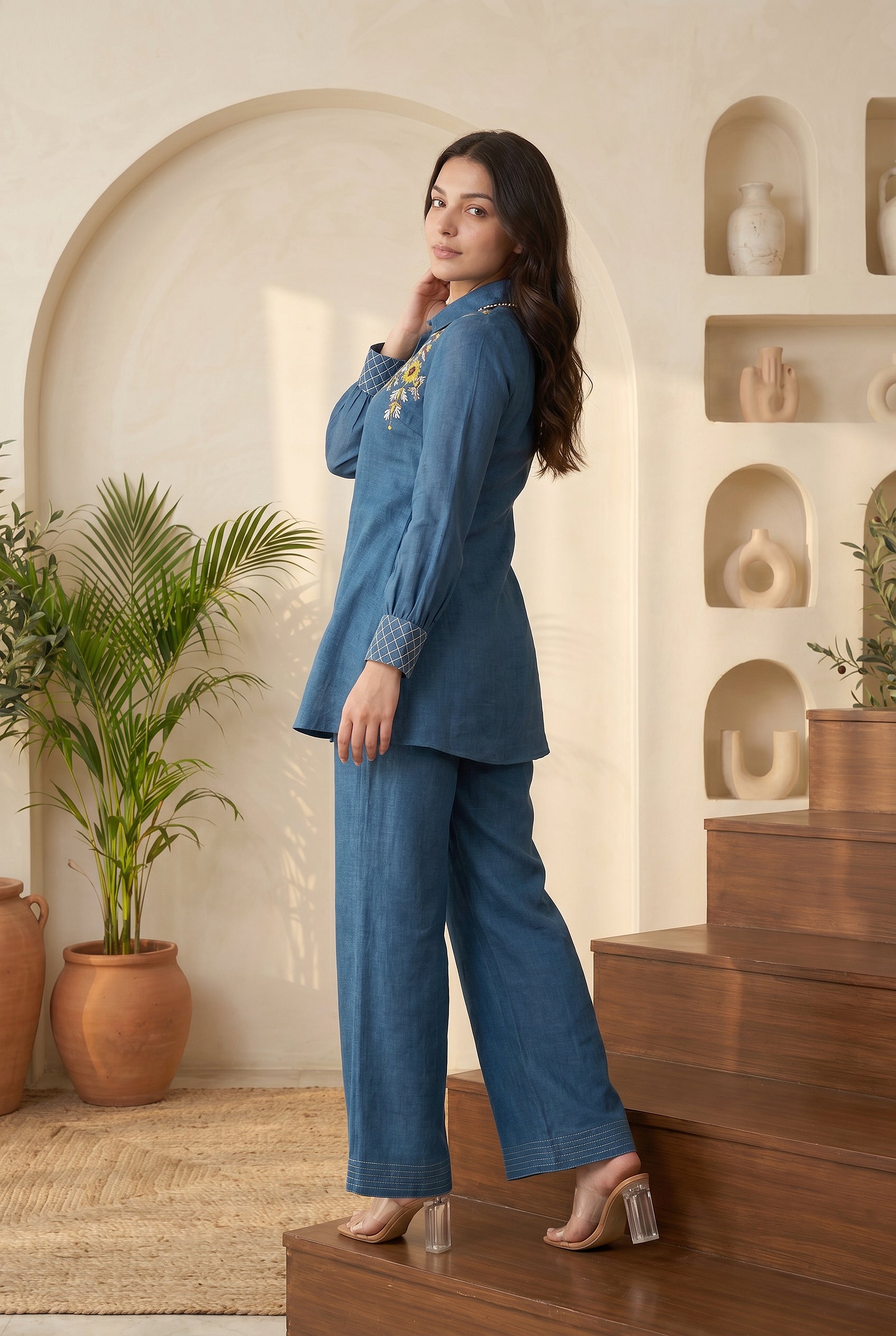 Denim Bloom Co-Ord Set