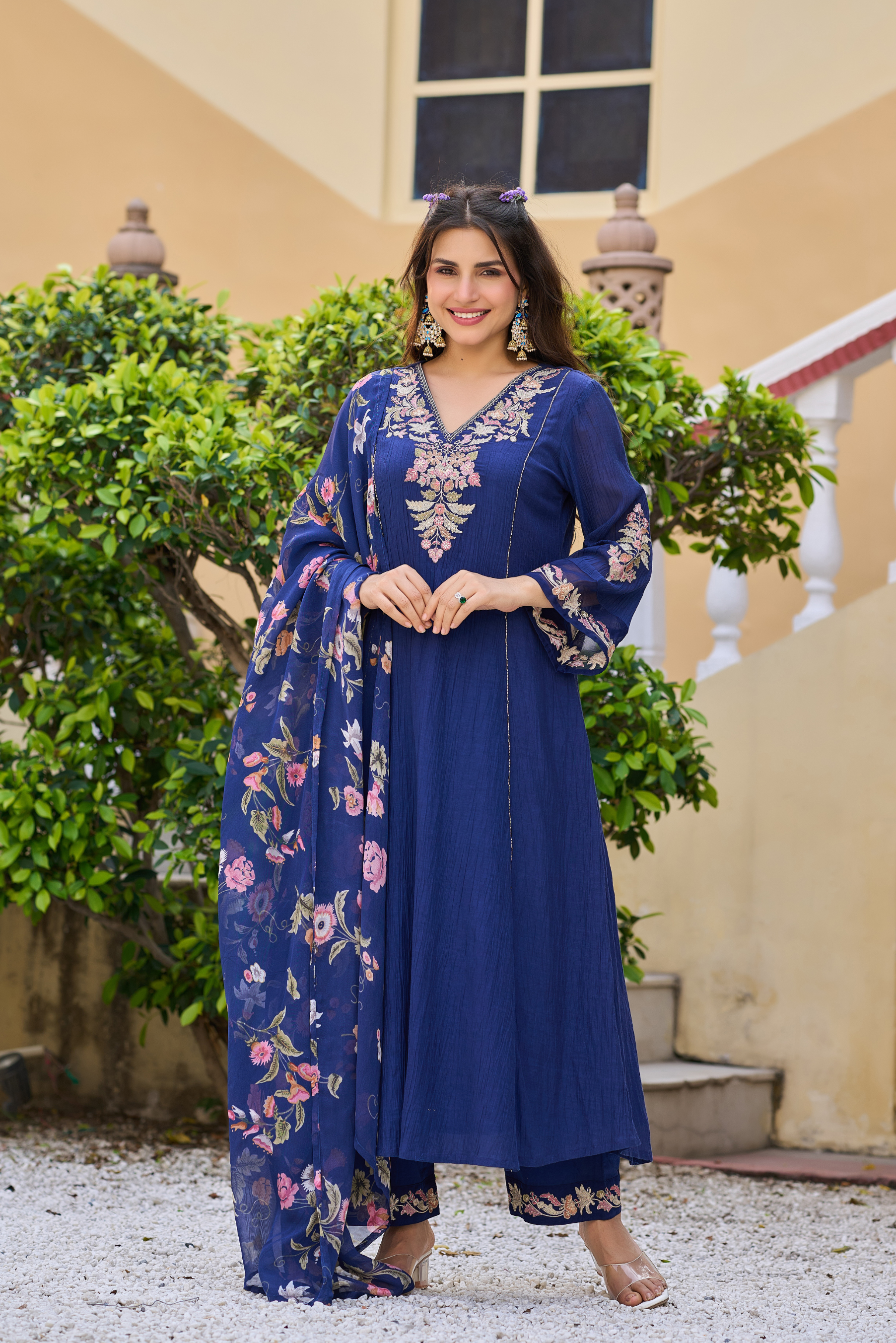 Midnight Bloom Ensemble Suit Set