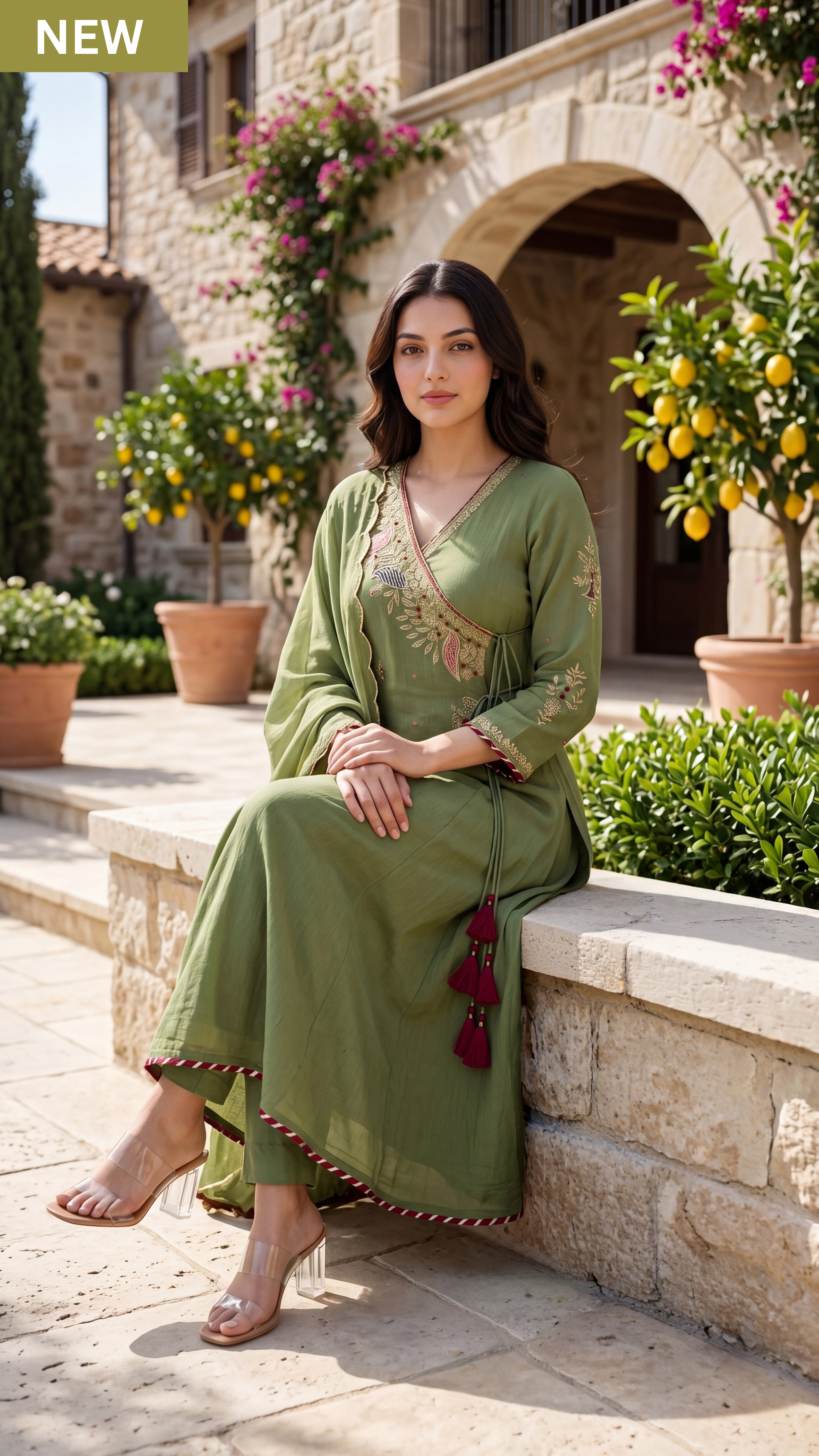Royal Olive Embroidered Suit