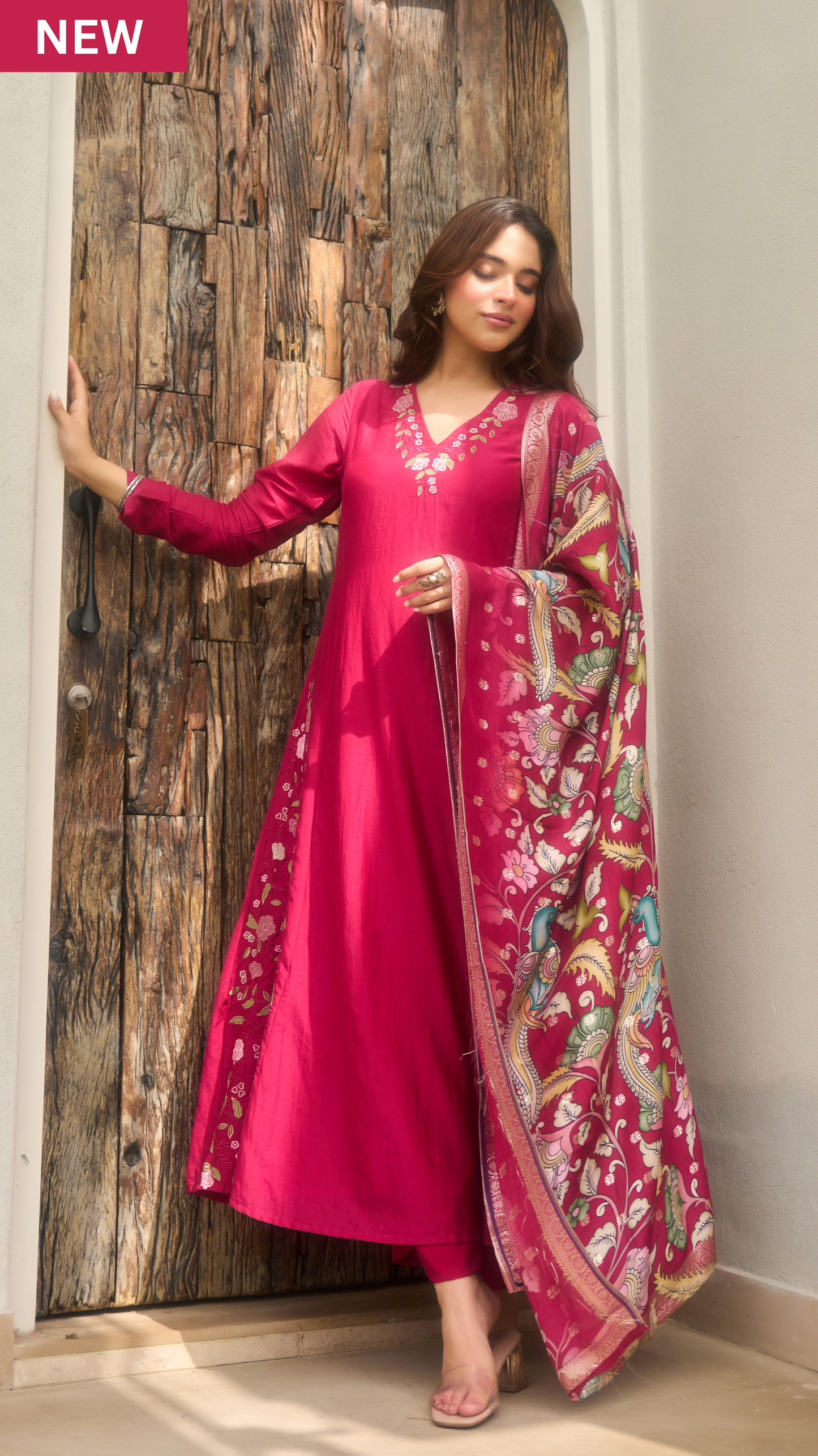 Blush Ember Mul Chanderi Suit Set