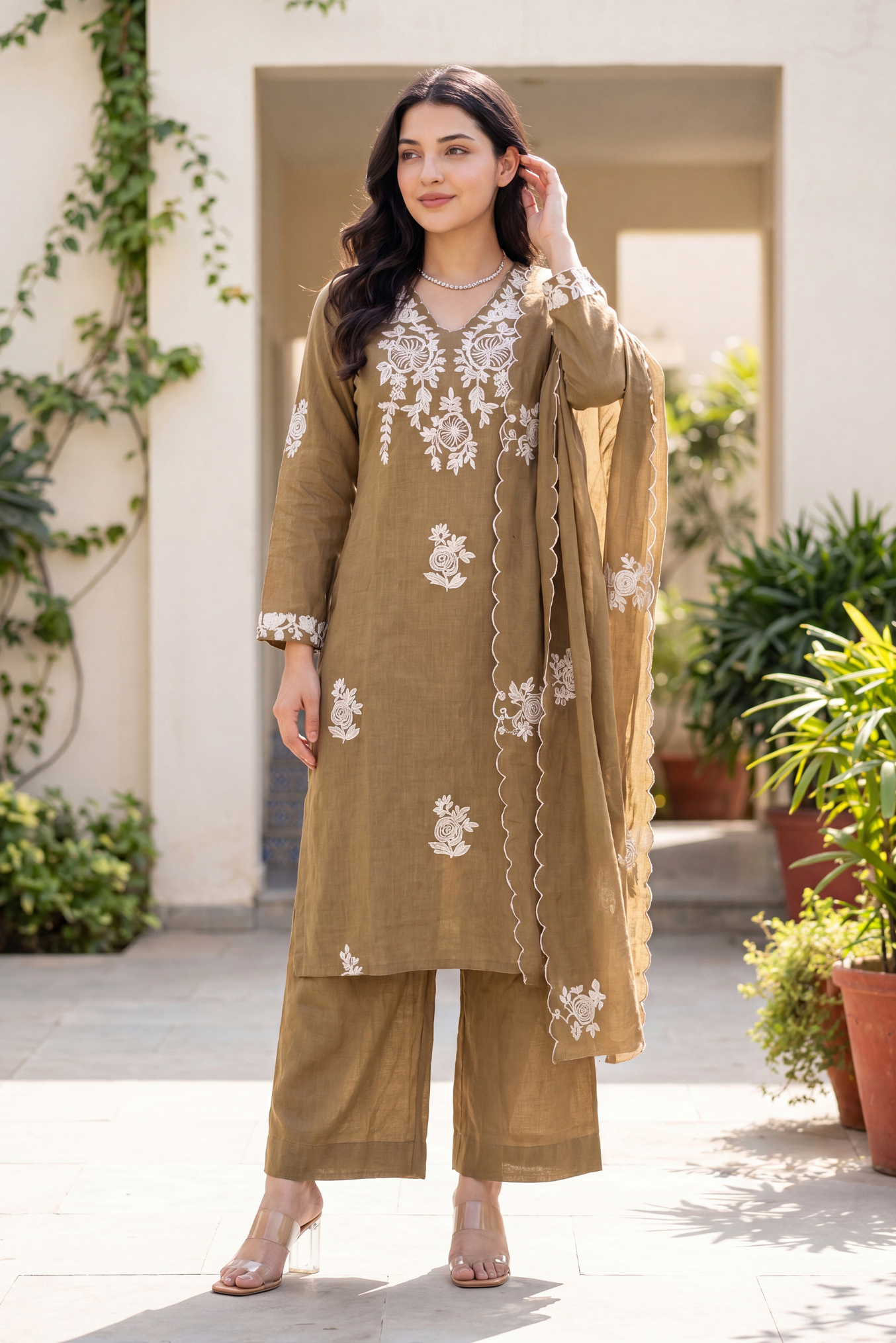 Hazel Bloom Embroidered Set