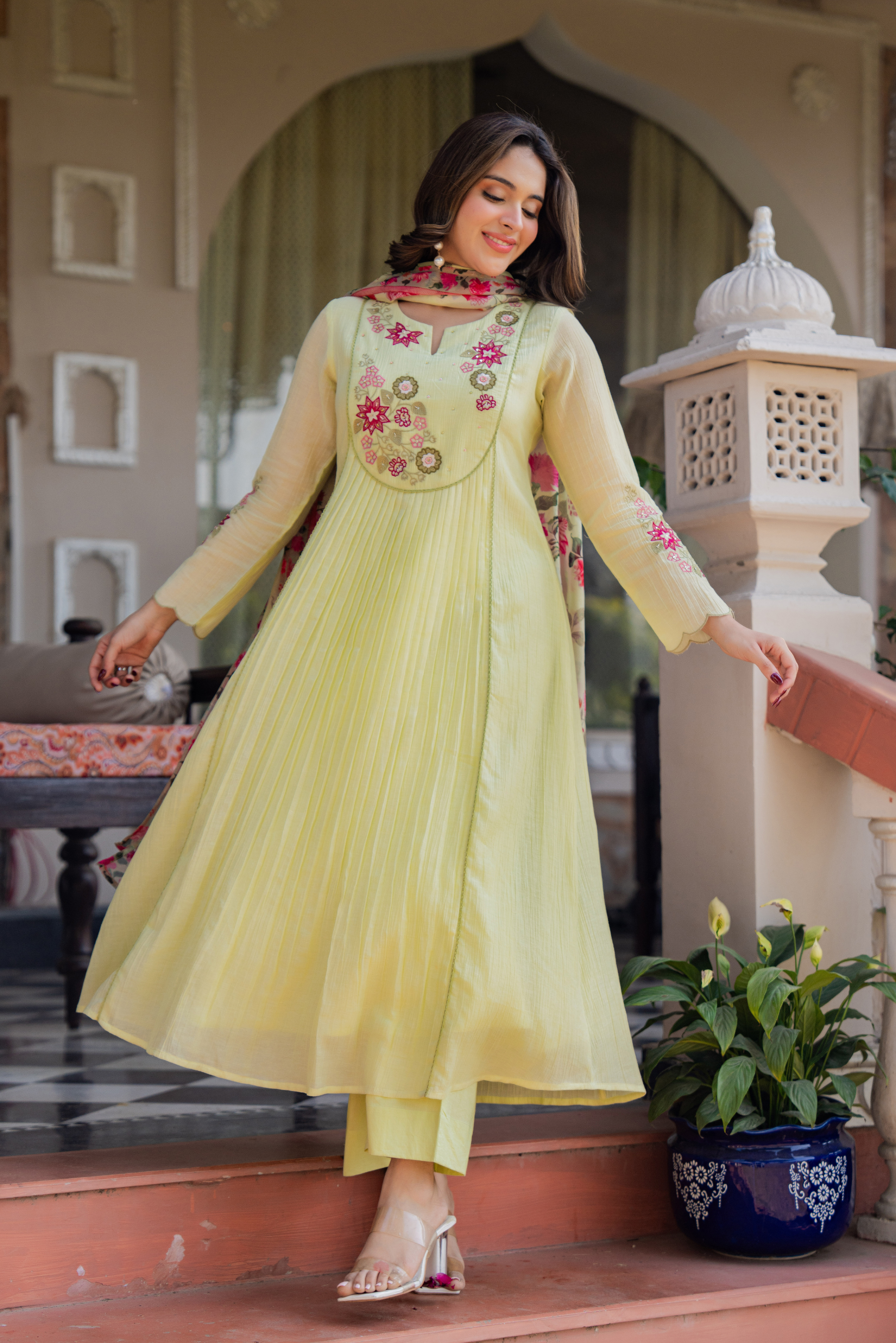 Lemon Blossom Floral Suit Set