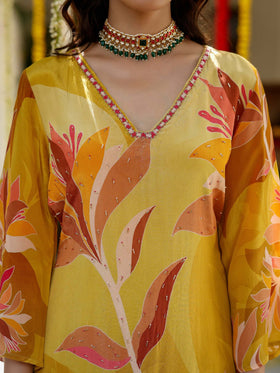 Bright Yellow Printed Suit Set