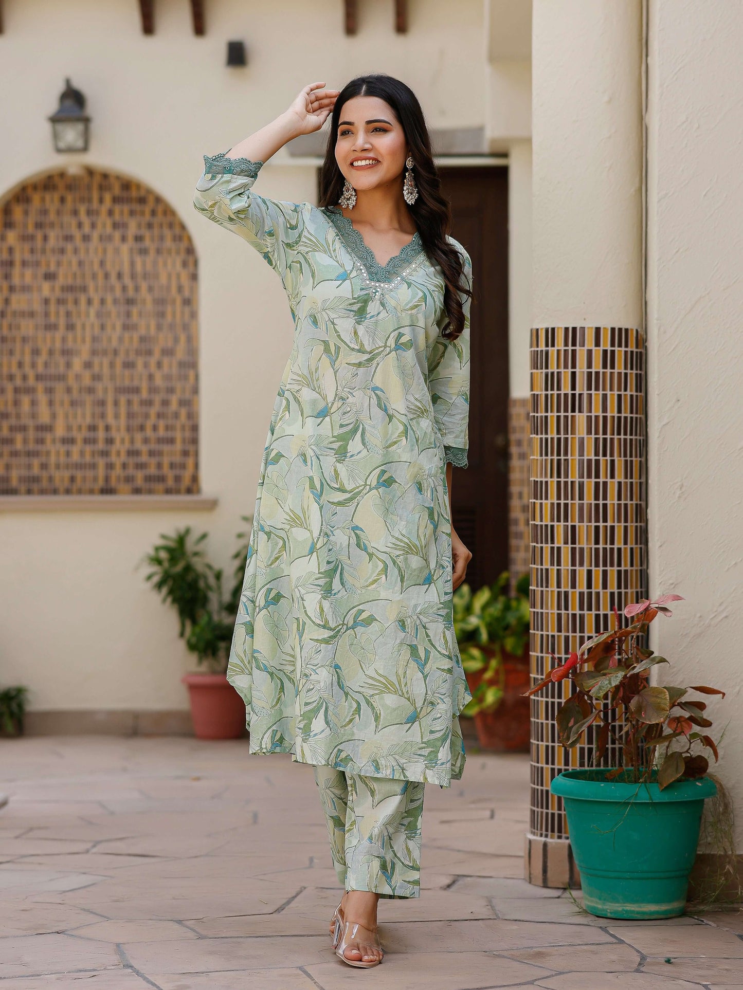 Sage Green printed Co-Ord set