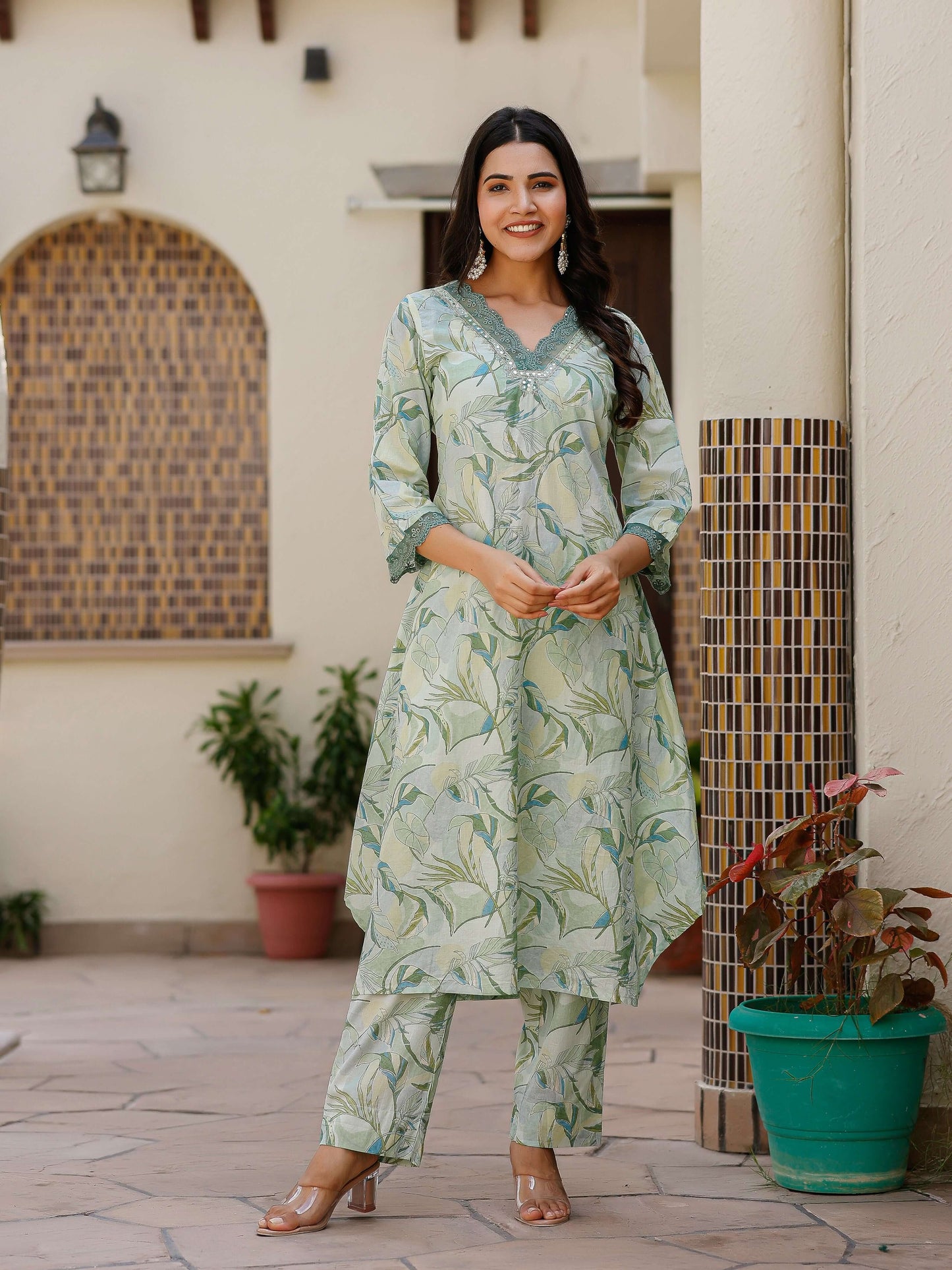 Sage Green printed Co-Ord set