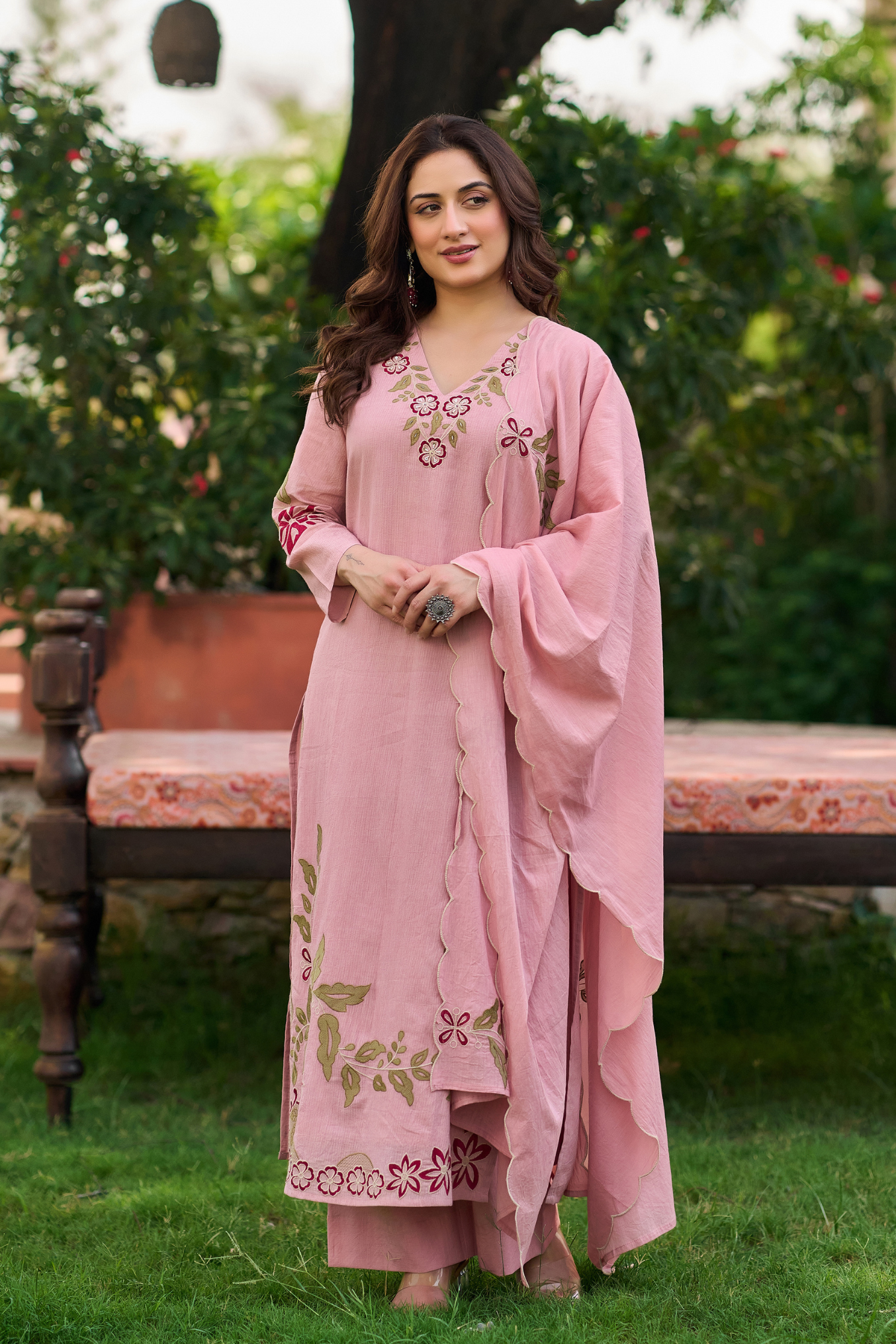 Blooming Blush Embroidered Set