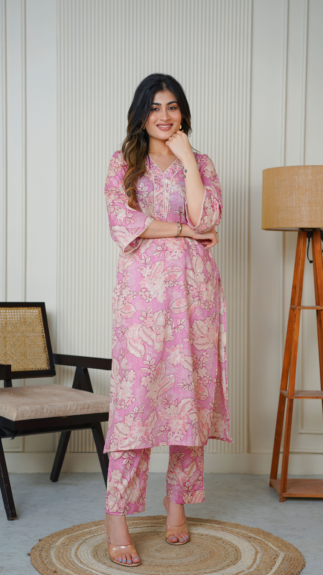 Flamingo Pink kurta Set