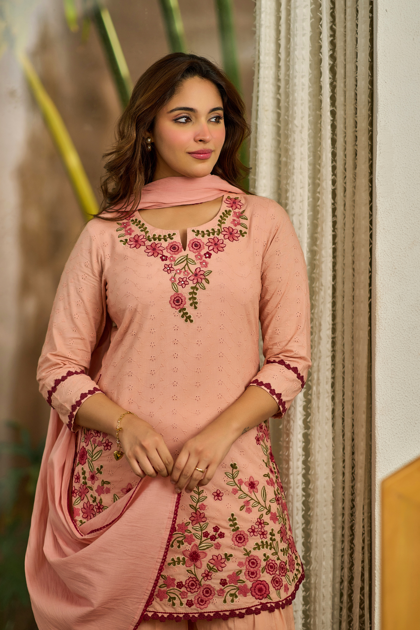 Blush Embroidered Suit Set