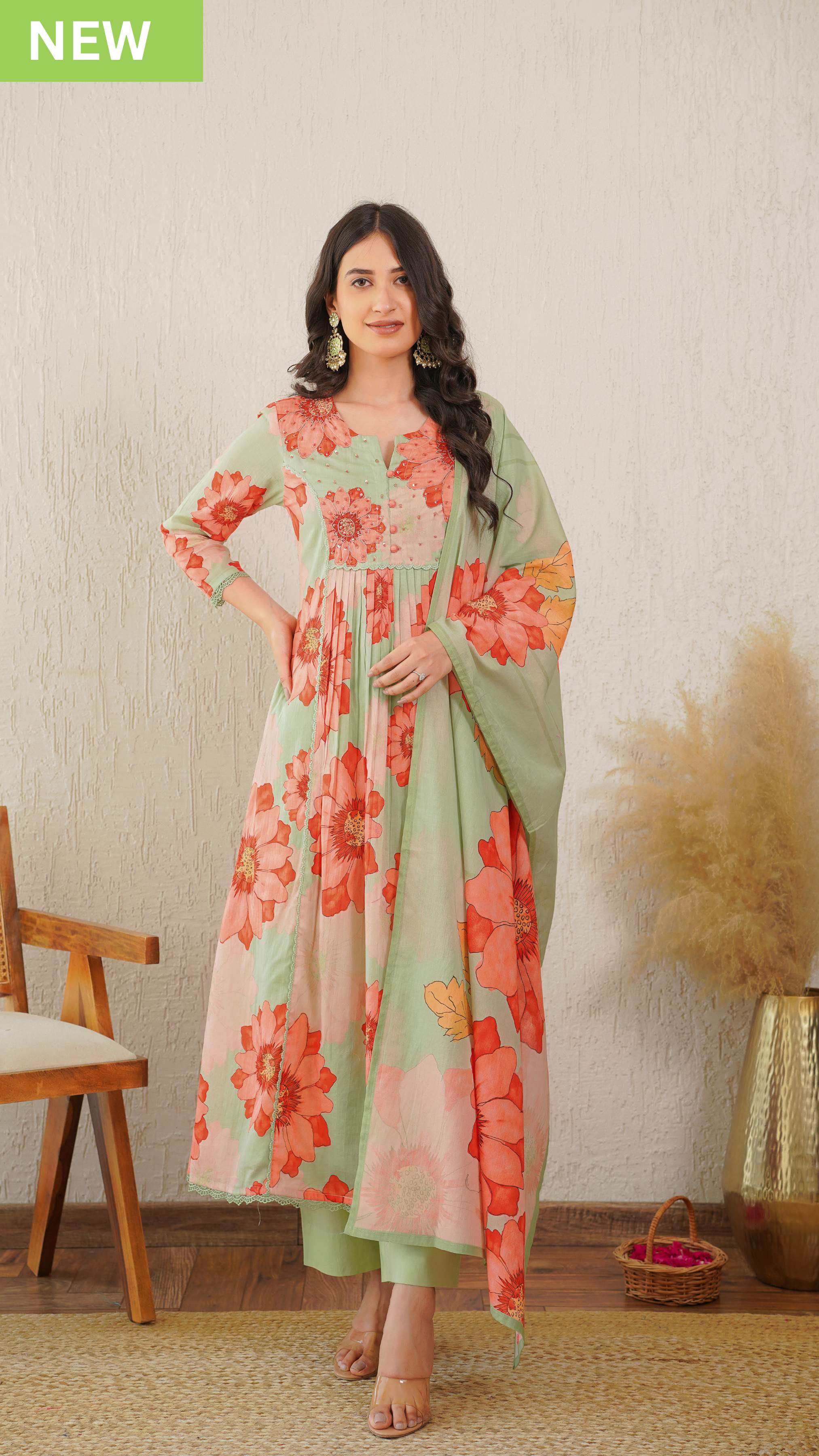 Green Shades of Tangerine Flowers
