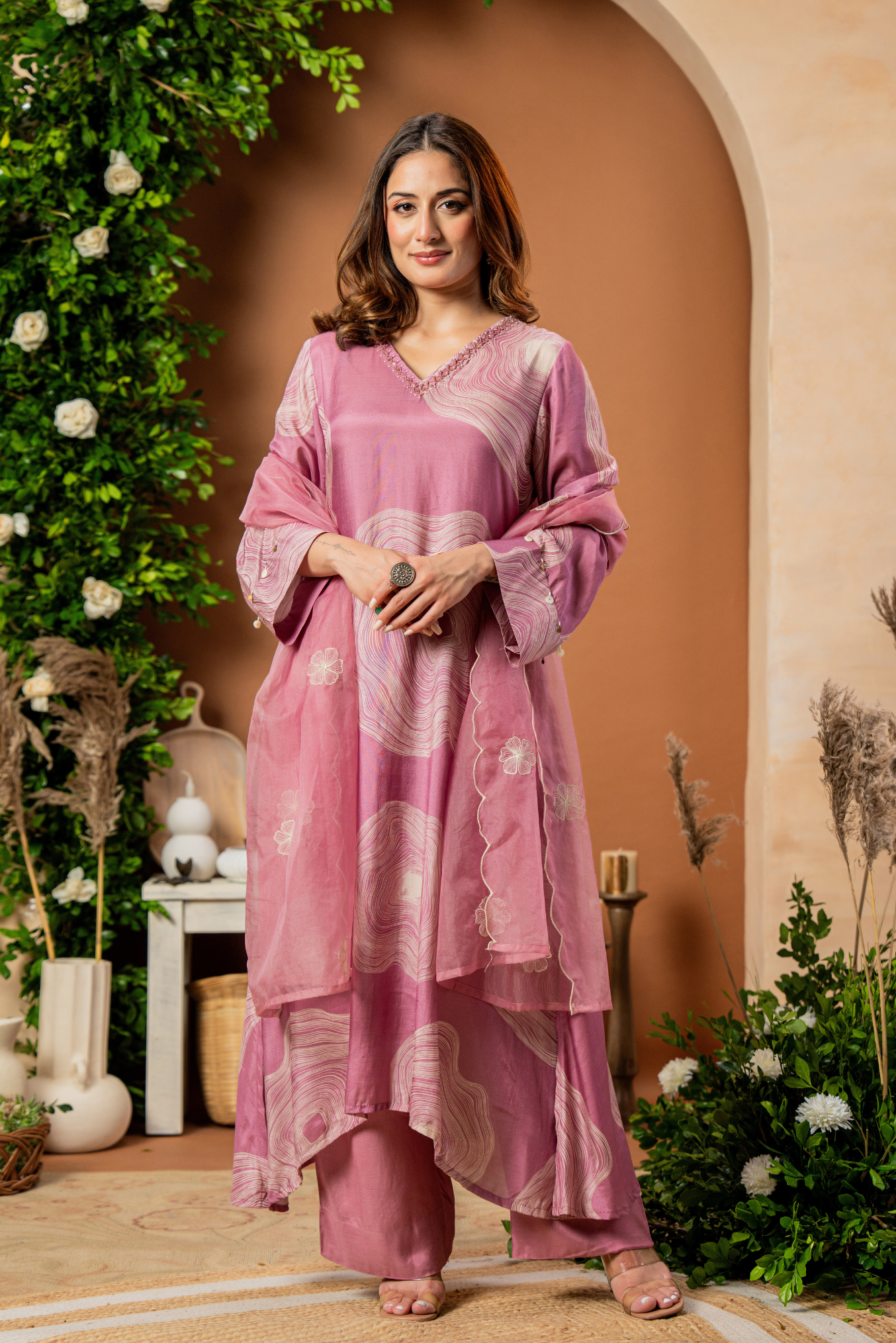 Blush Rose Muslin Suit Set