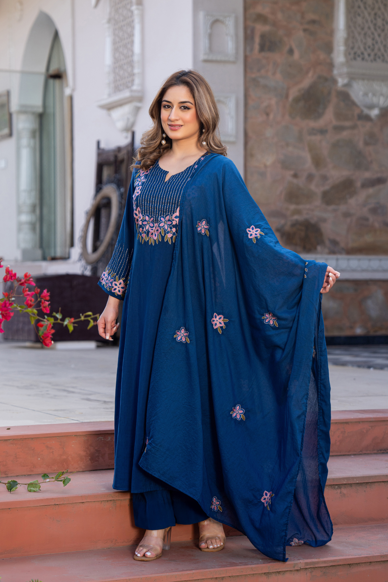Ocean Bloom A-line Suit Set