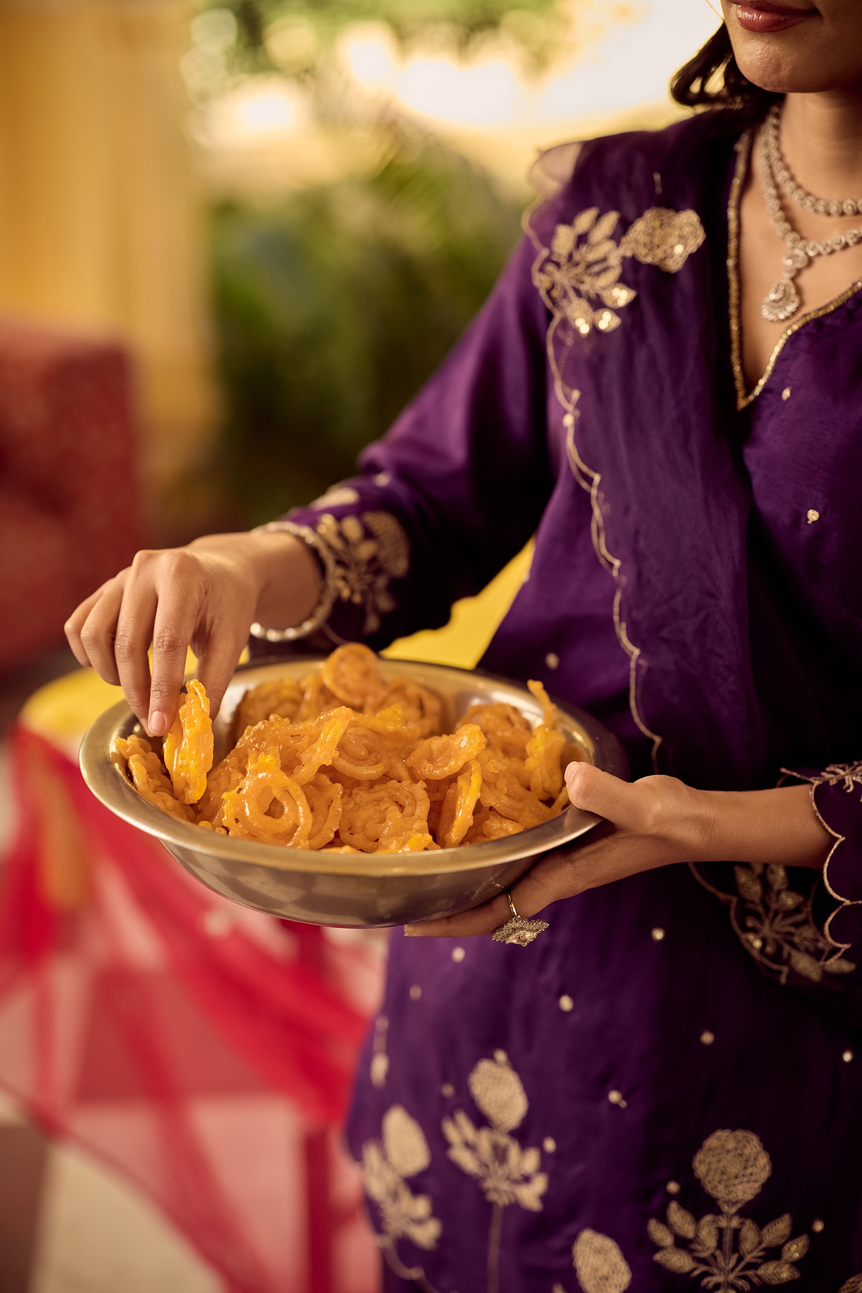 Plum Grace Embroidered Suit Set