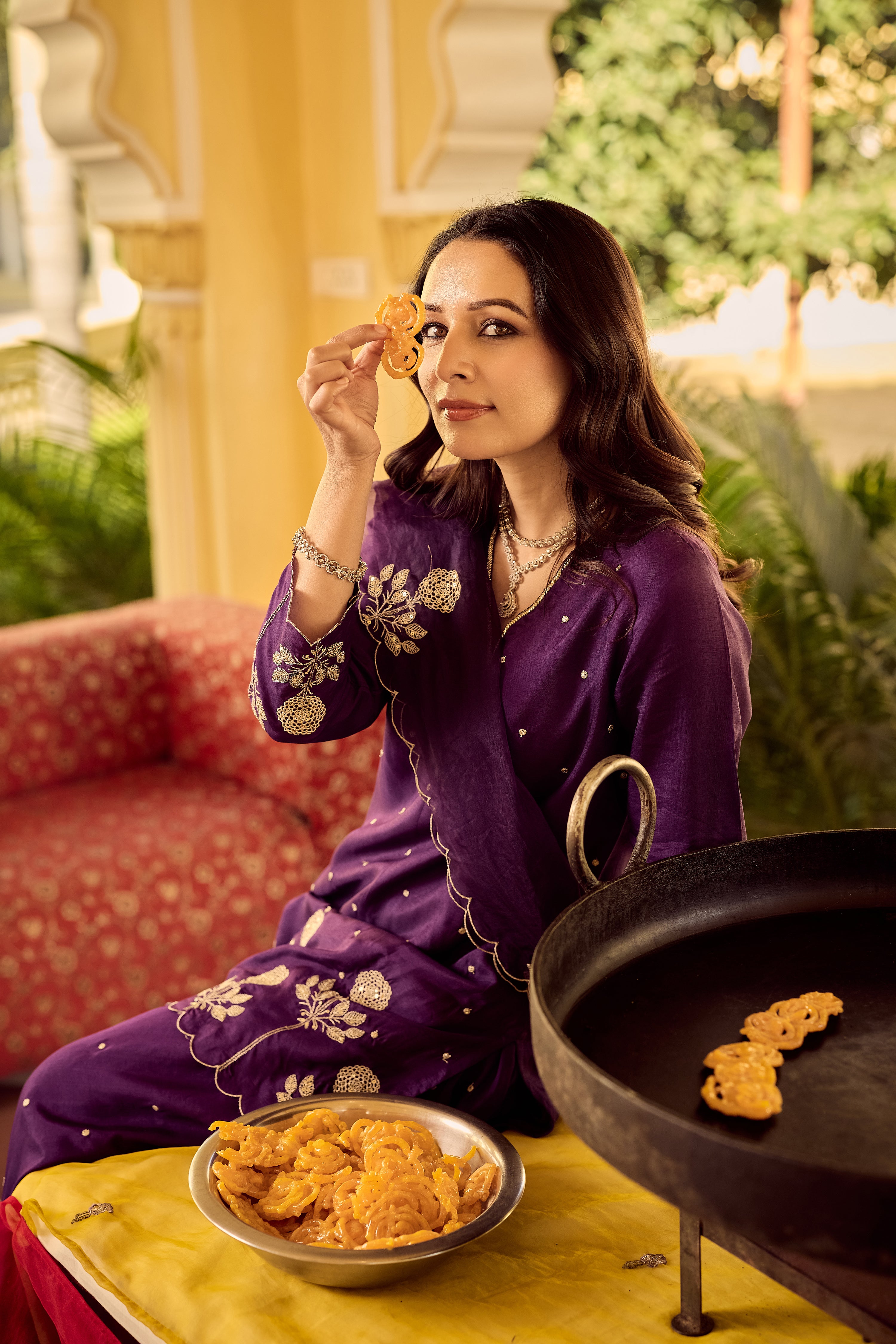 Plum Grace Embroidered Suit Set