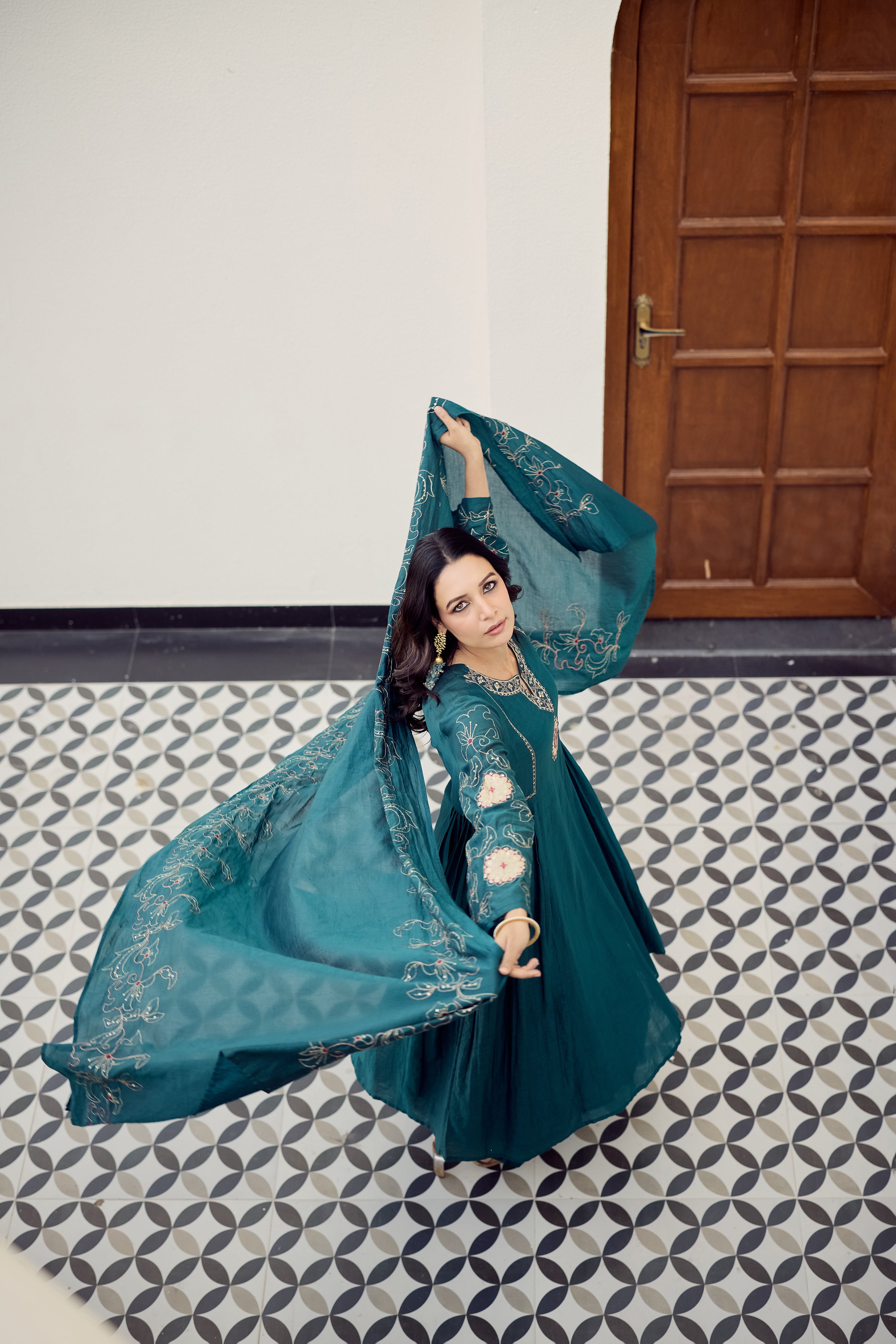 Ocean Grace Chanderi Suit Set