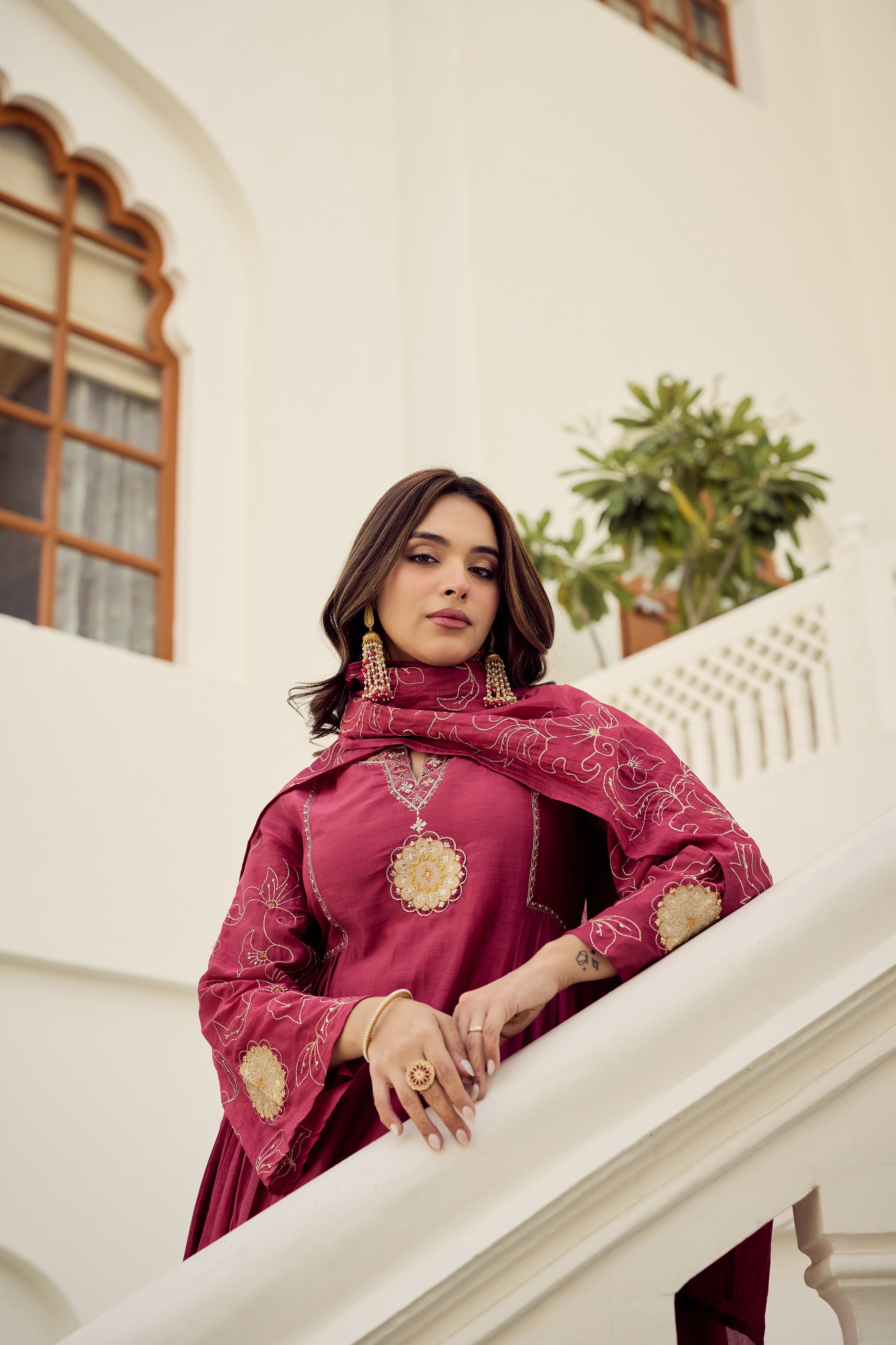Blush Bloom Chanderi Kurta Set