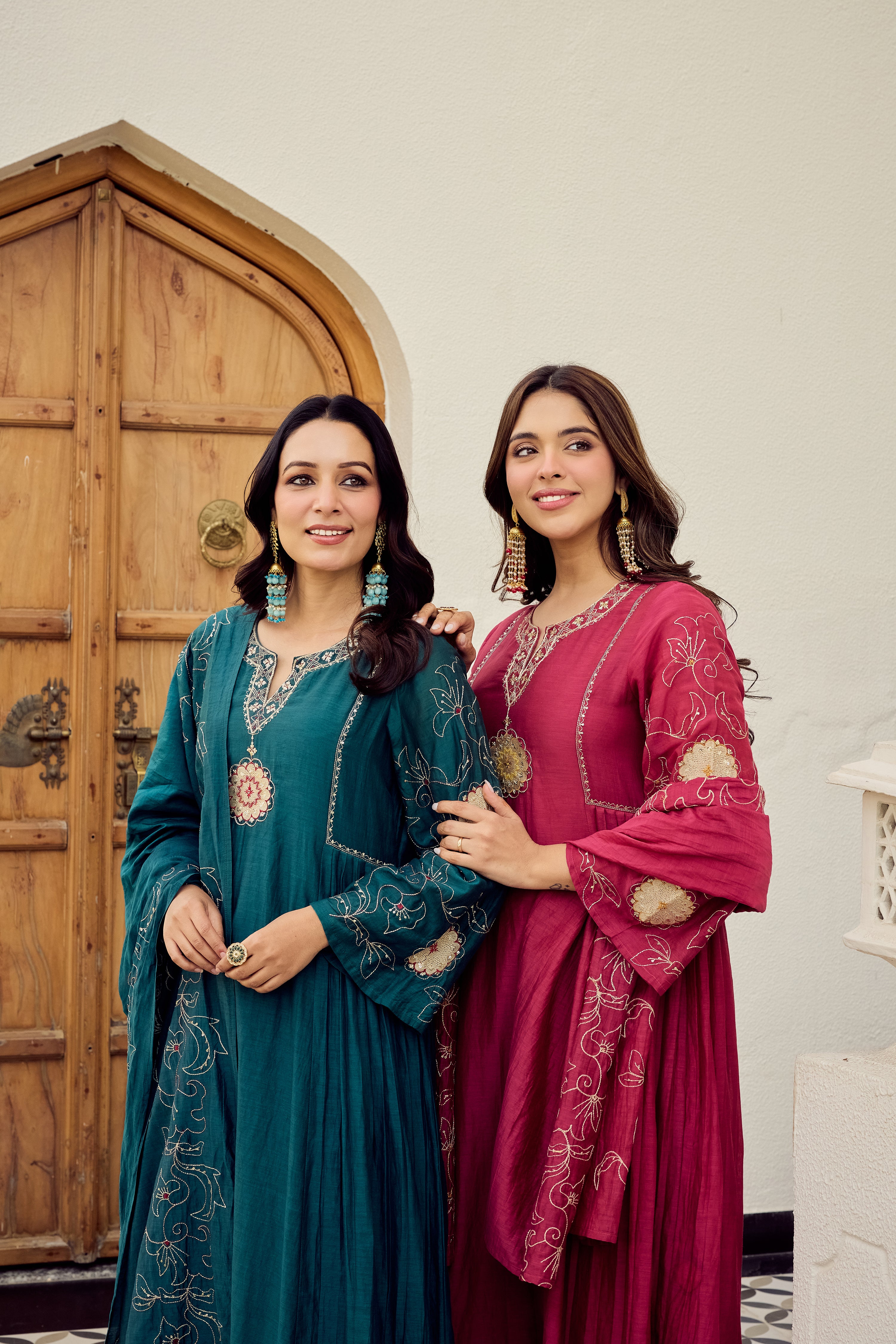 Blush Bloom Chanderi Kurta Set