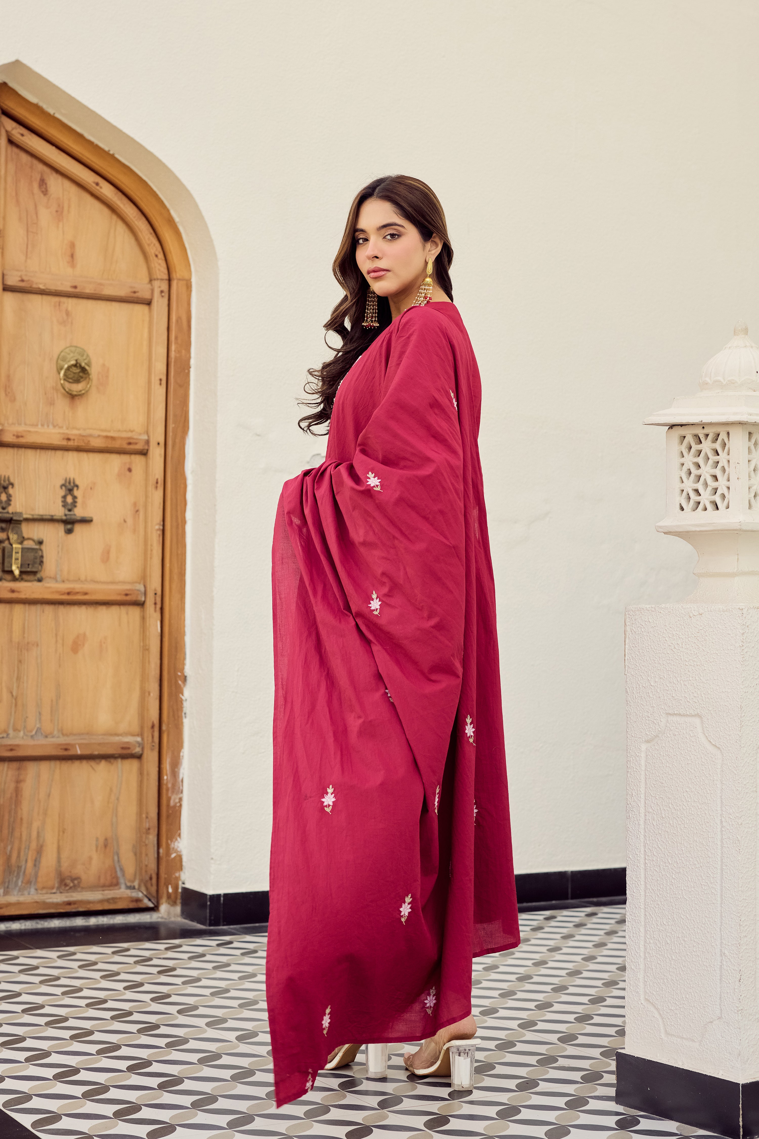 Crimson Blossom Suit Set